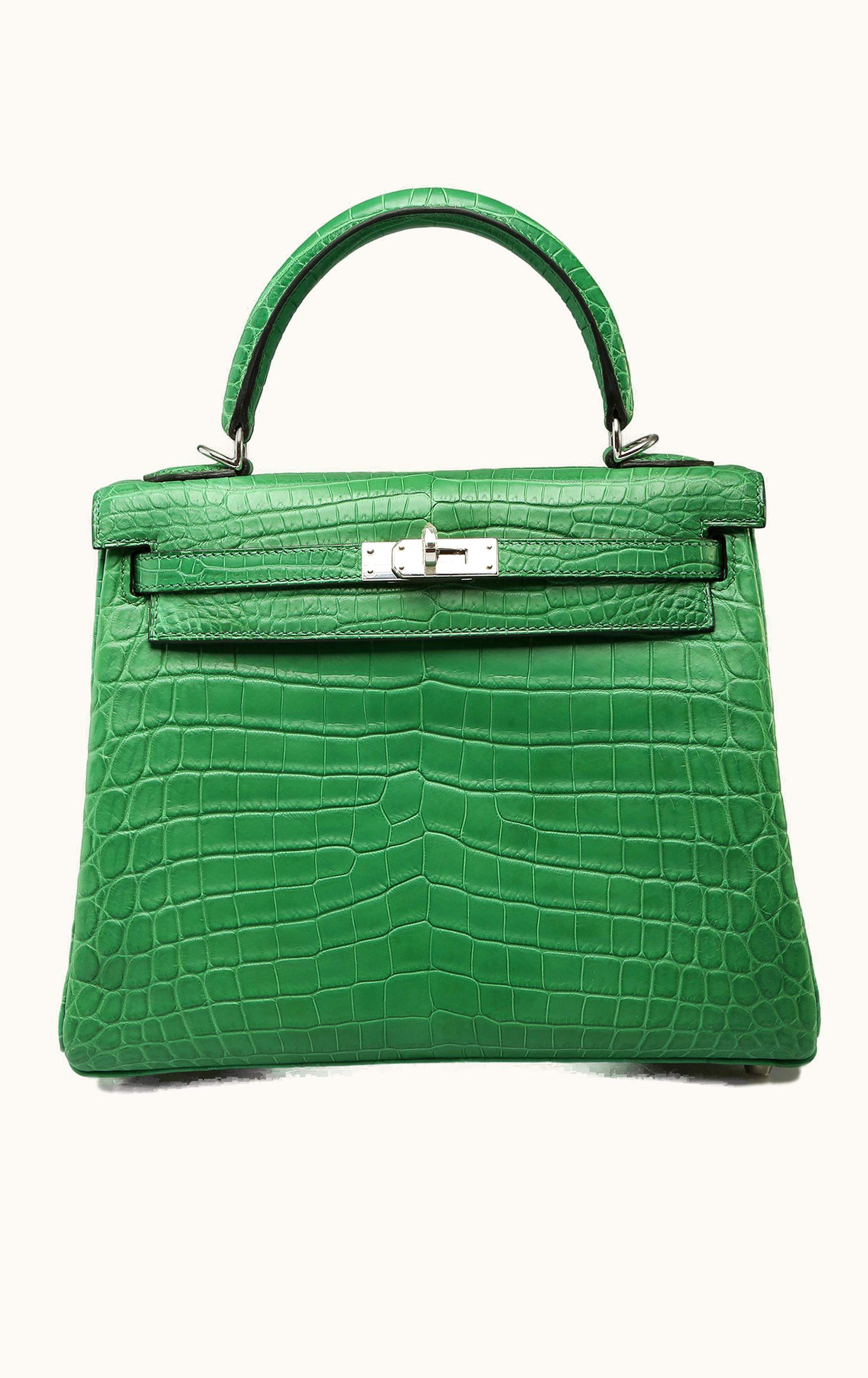 Hermès Hermès Kelly 25cm - Cactus - Clemence - Retourne - Palladium (PHW)
