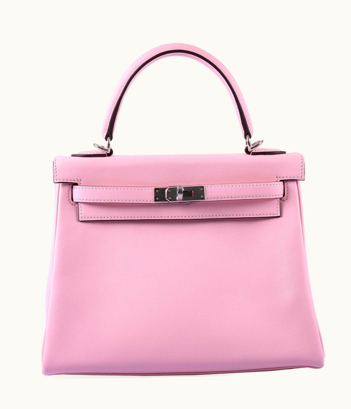 Hermès Hermès Kelly 25cm - Rose Sakura - Clemence - Retourne - Palladium (PHW)