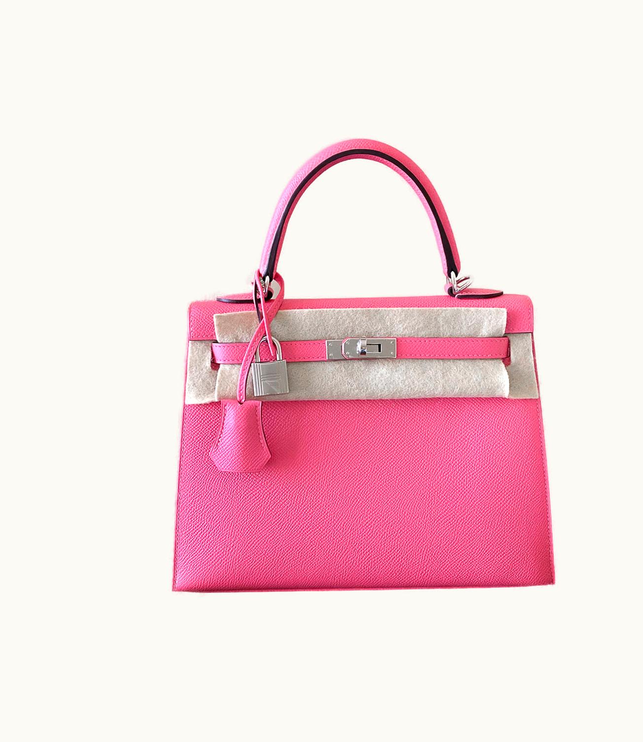 Hermès Hermès Kelly 25cm - Rose Azalee - Swift - Sellier - Palladium (PHW)