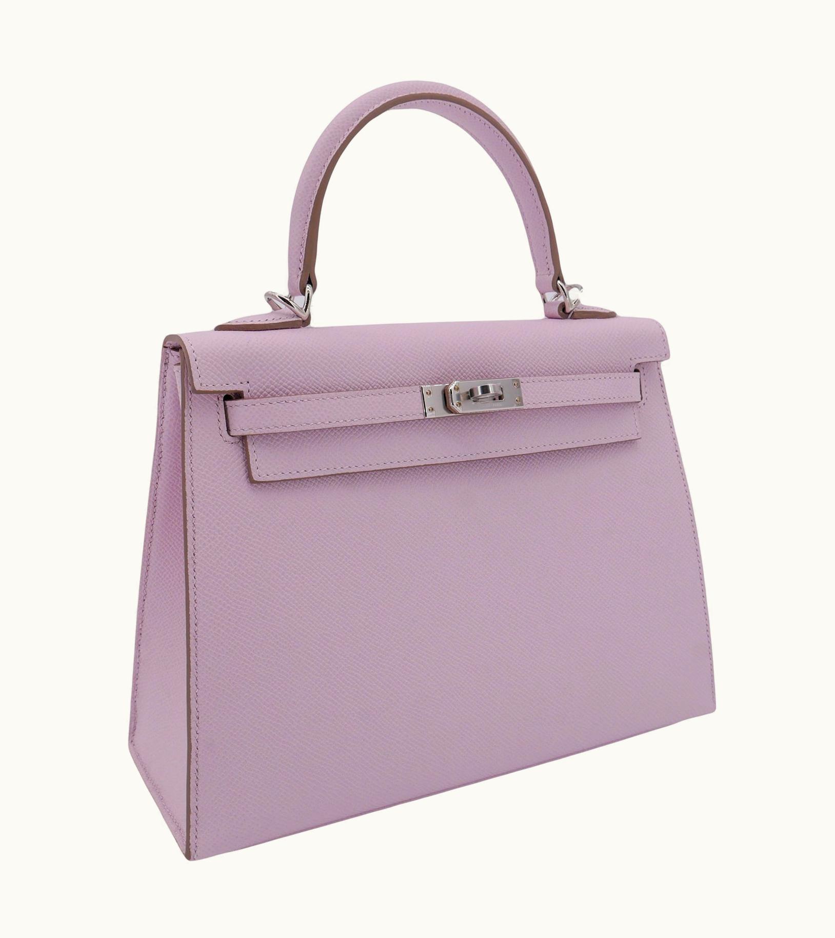 Hermès Hermès Kelly 25cm - Mauve Pale - Togo - Sellier - Palladium (PHW)