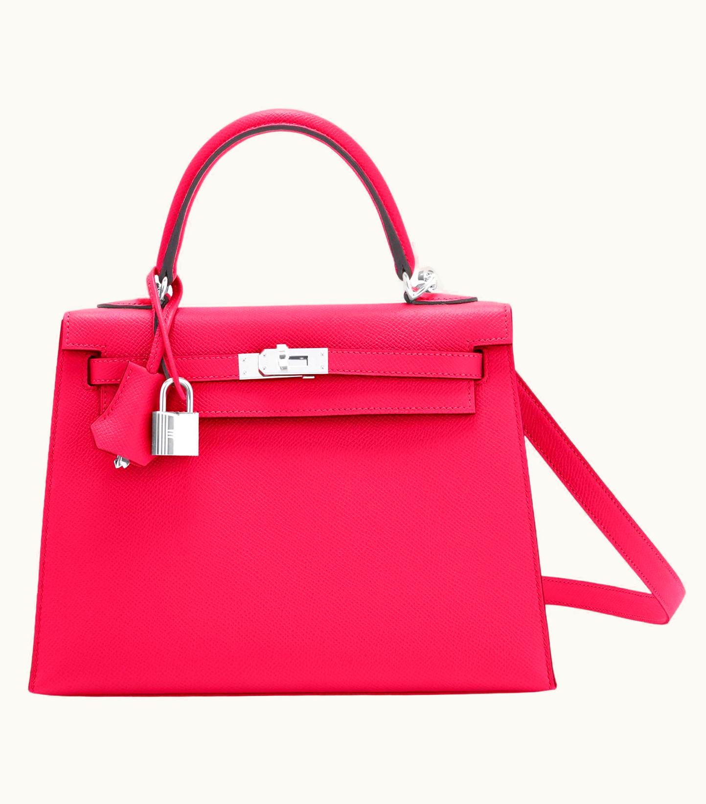 Hermès Hermès Kelly 25cm - Rose Extreme - Epsom - Sellier - Palladium (PHW)
