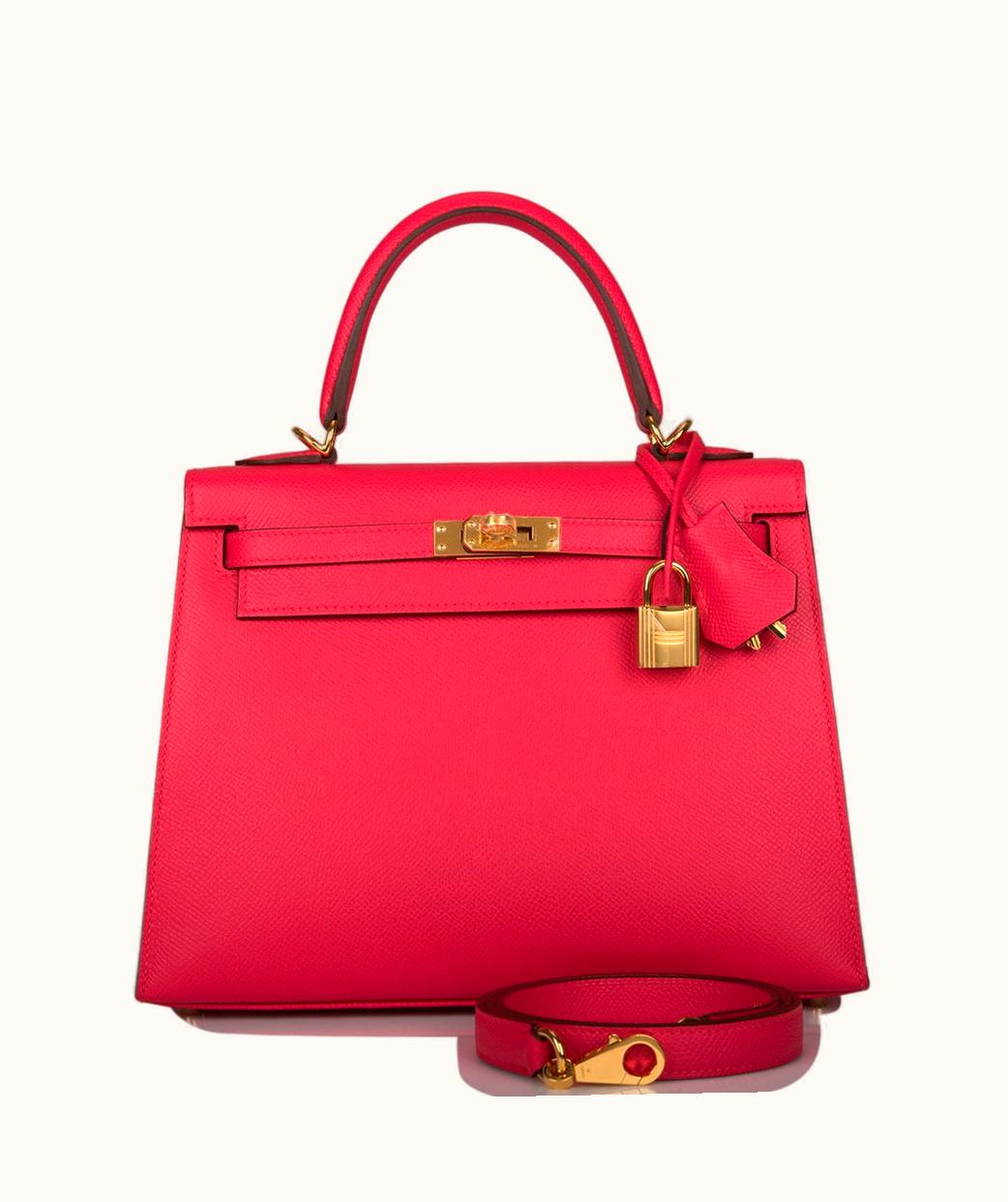 Hermès Hermès Kelly 25cm - Rose Extreme - Swift - Sellier - Gold (GHW)