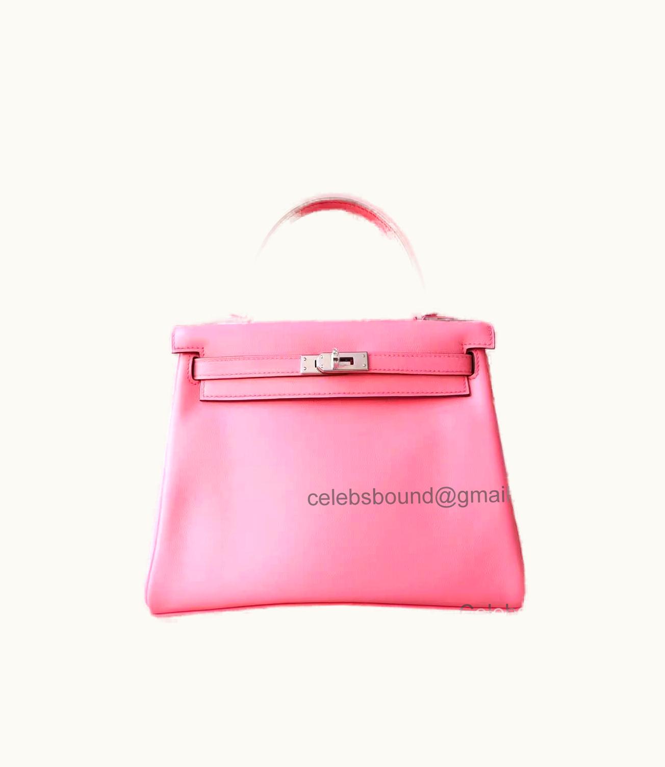 Hermès Hermès Kelly 25cm - Rose Lipstick - Clemence - Retourne - Palladium (PHW)