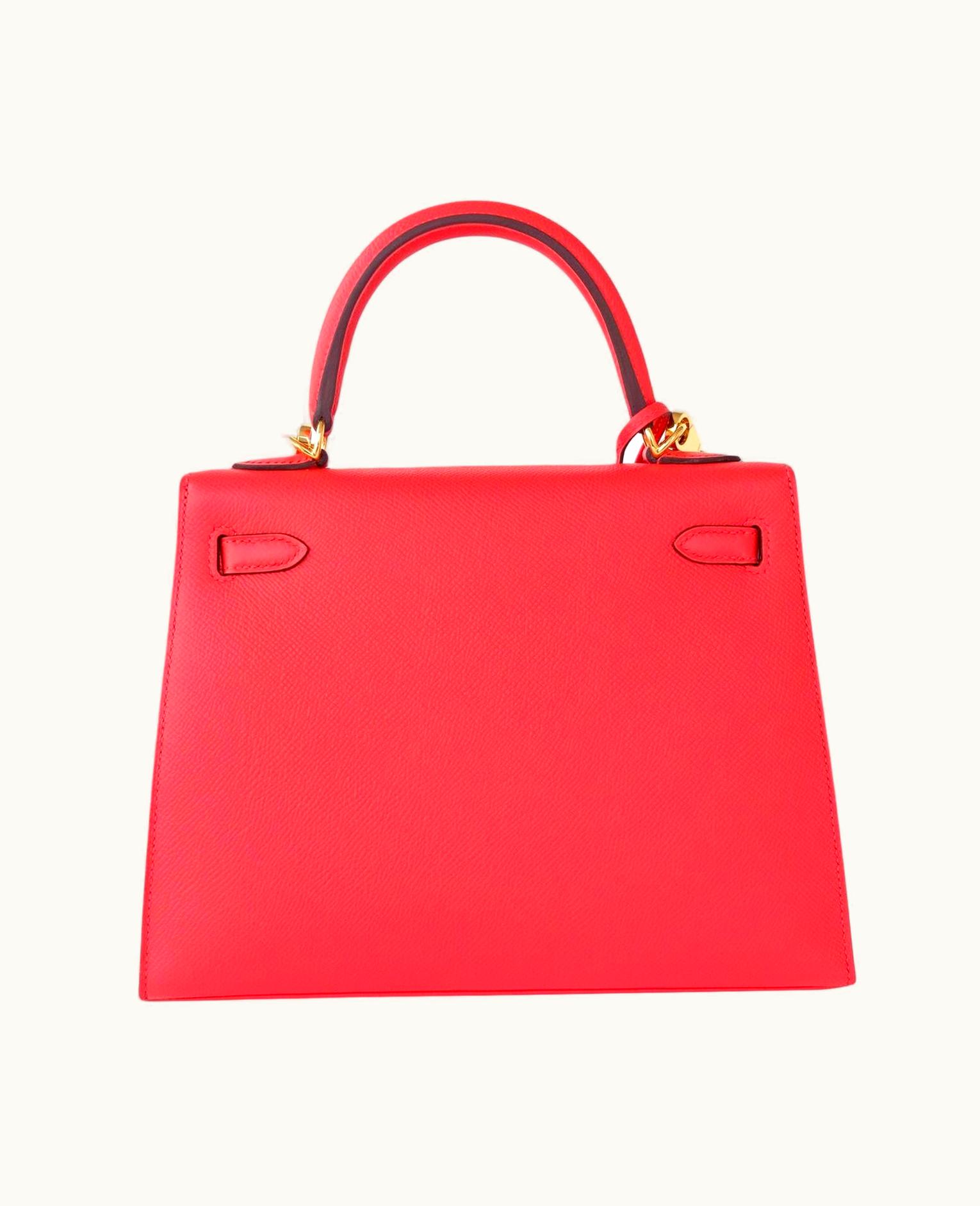 Hermès Hermès Kelly 25cm - Rose Jaipur - Clemence - Sellier - Gold (GHW)