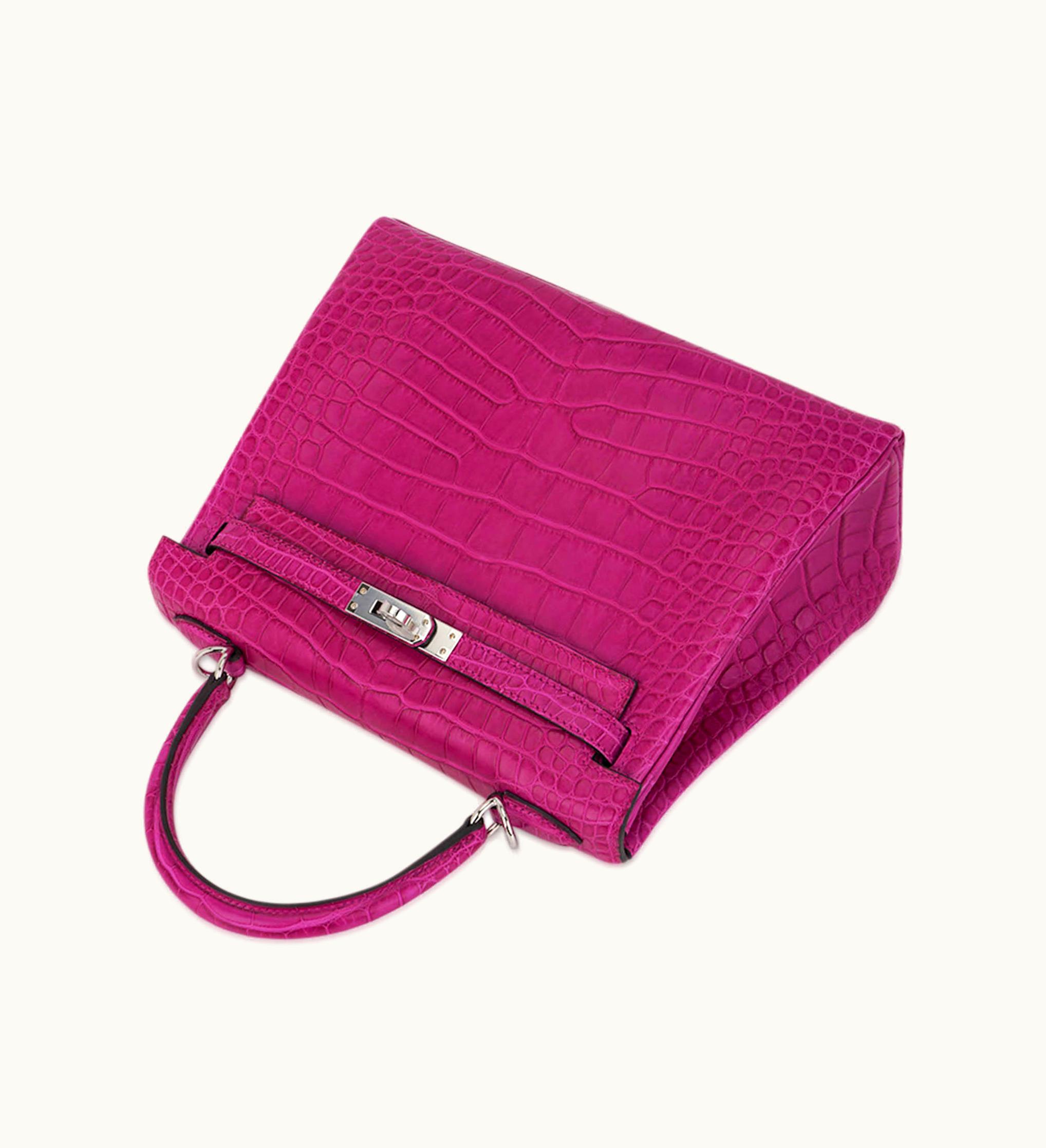 Hermès Hermès Kelly 25cm - Rose Scheherazade - Clemence - Retourne - Palladium (PHW)