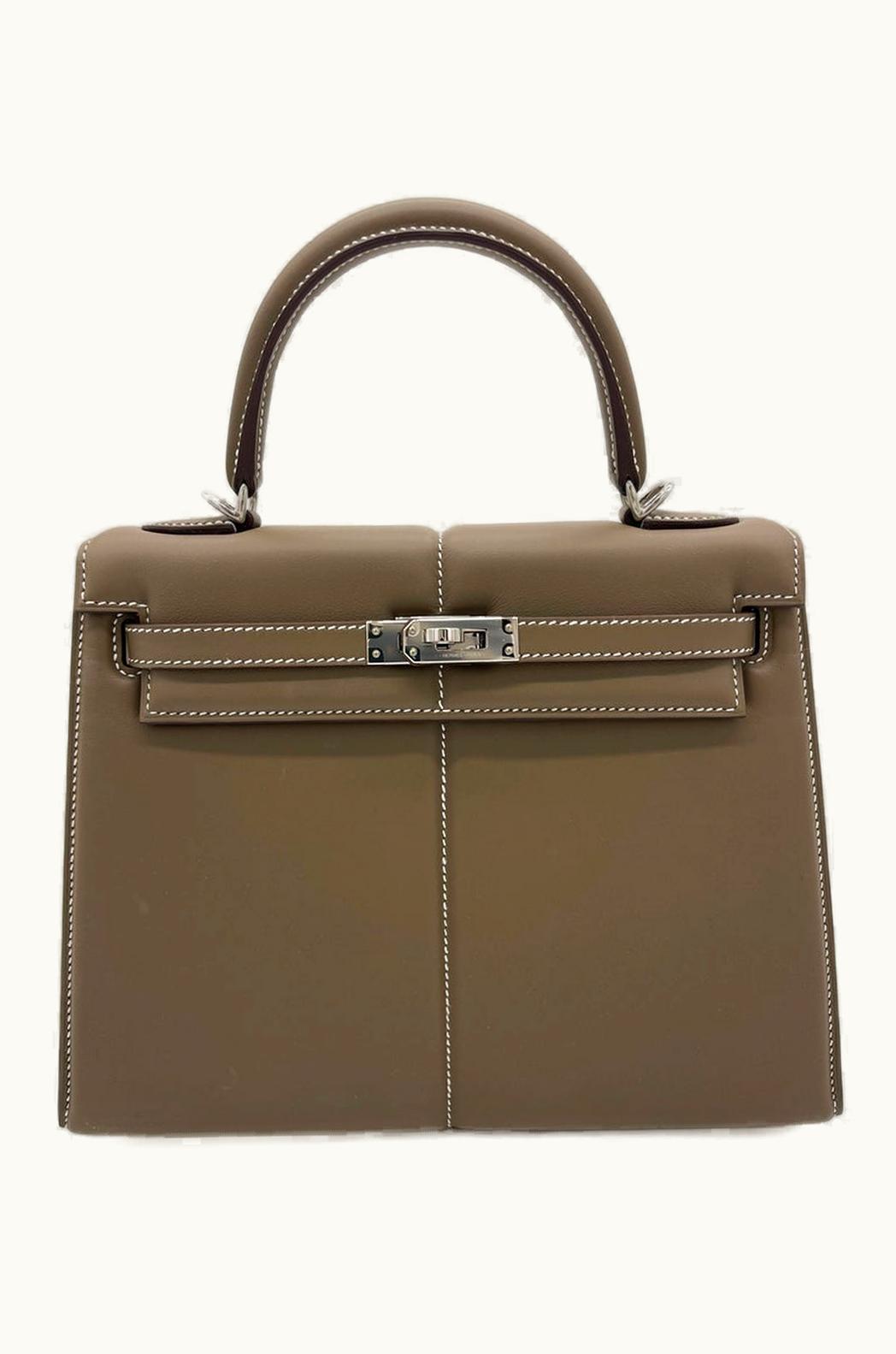 Hermès Hermès Kelly 25cm - Etoupe - Clemence - Sellier - Palladium (PHW)