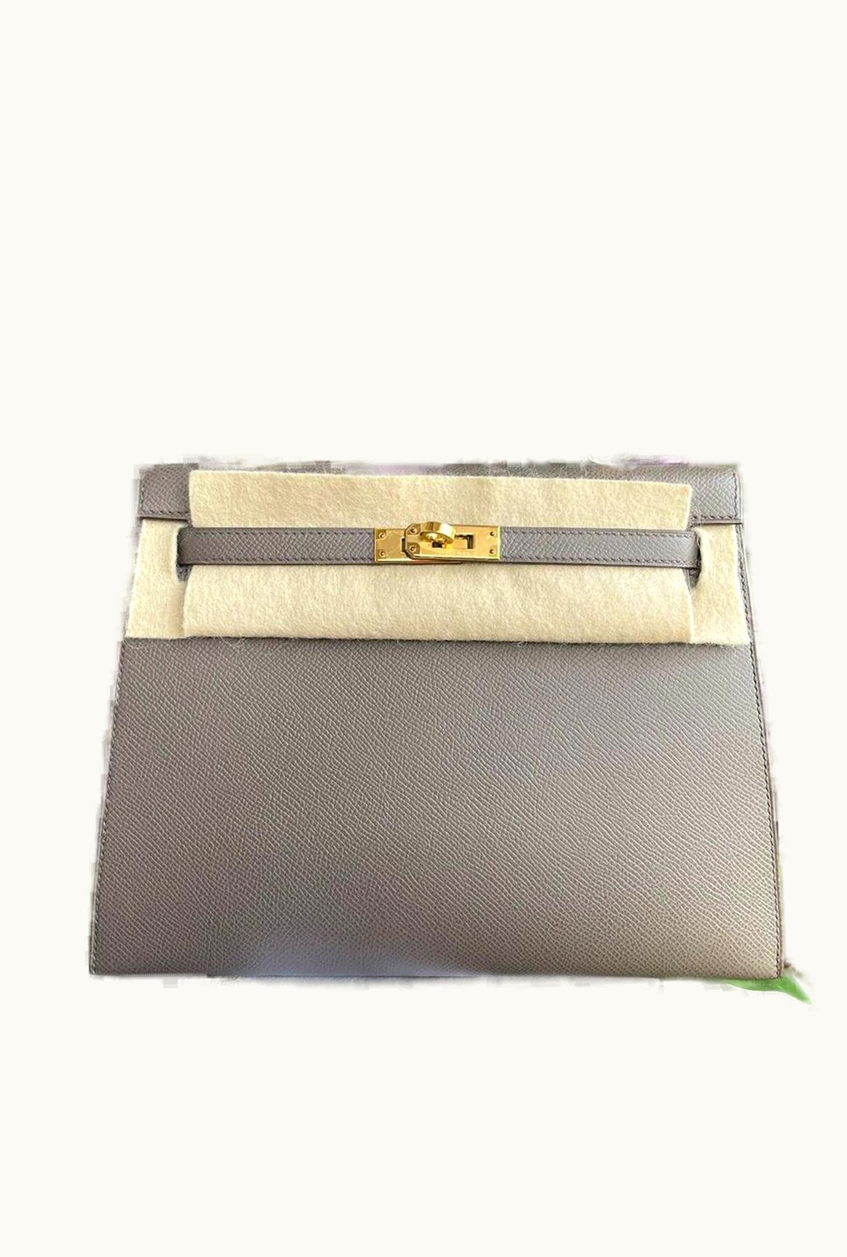 Hermès Hermès Kelly 25cm - Etain - Togo - Retourne - Gold (GHW)