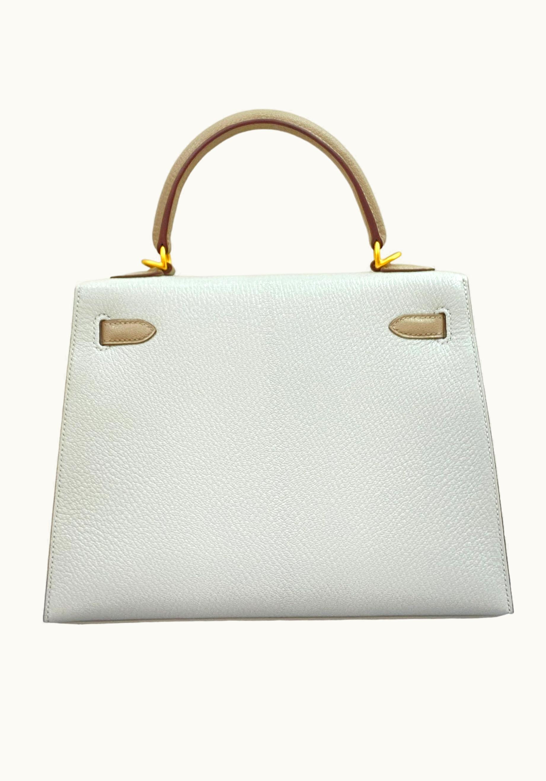 Hermès Hermès Kelly 25cm - Gris Perle - Clemence - Retourne - Gold (GHW)
