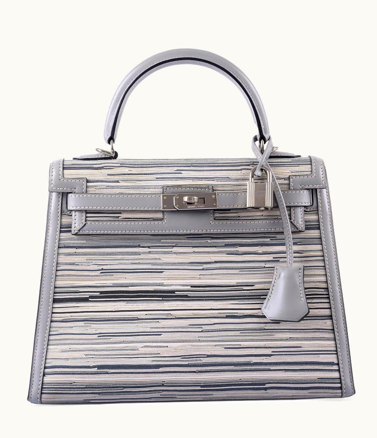 Hermès Hermès Kelly 25cm - Gris Perle - Clemence - Retourne - Palladium (PHW)