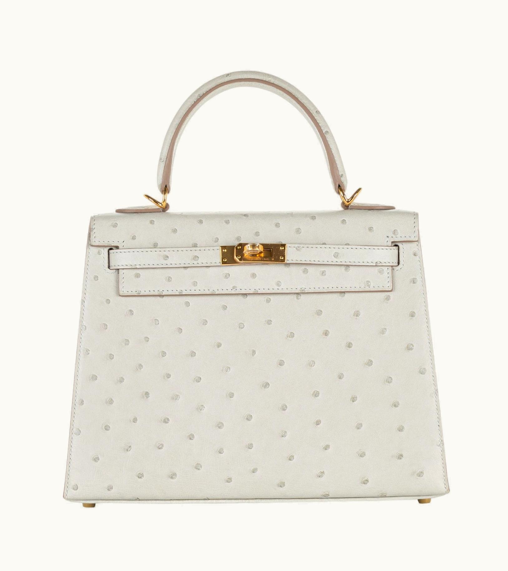 Hermès Hermès Kelly 25cm - Gris Perle - Swift - Sellier - Gold (GHW)
