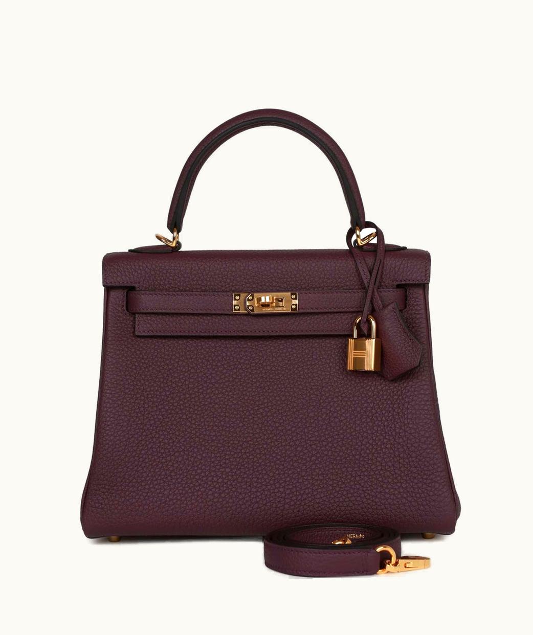 Hermès Hermès Kelly 25cm - Cassis - Togo - Retourne - Gold (GHW)
