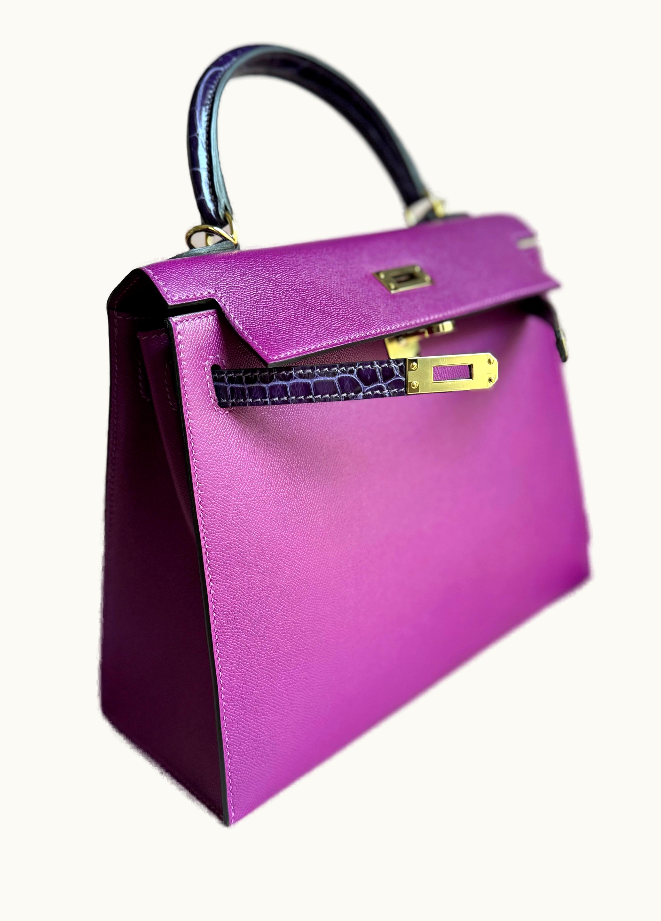 Hermès Hermès Kelly 25cm - Amethyst - Swift - Sellier - Gold (GHW)