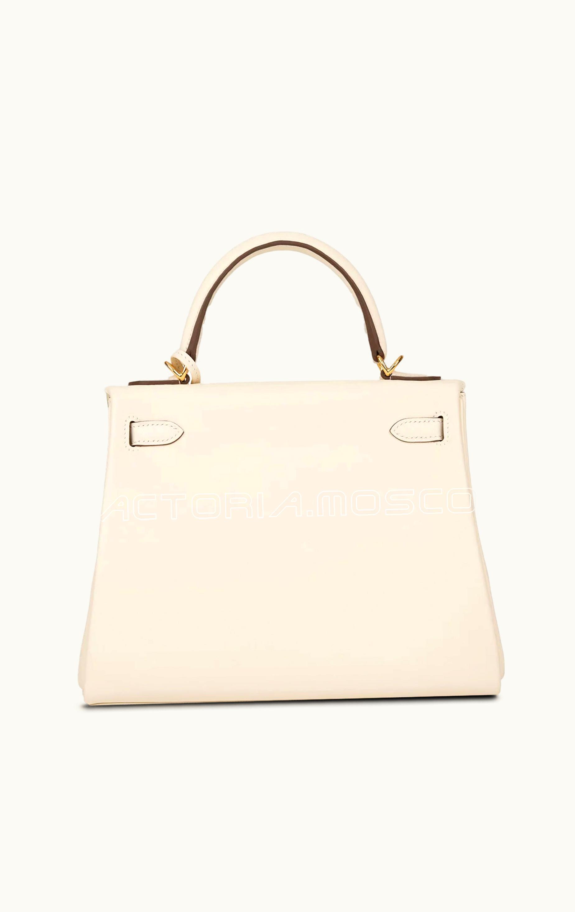 Hermès Hermès Kelly 25cm - Nata - Clemence - Retourne - Gold (GHW)