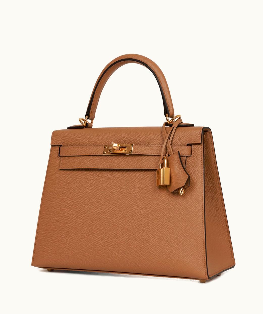 Hermès Hermès Kelly 25cm - Chai - Togo - Sellier - Gold (GHW)