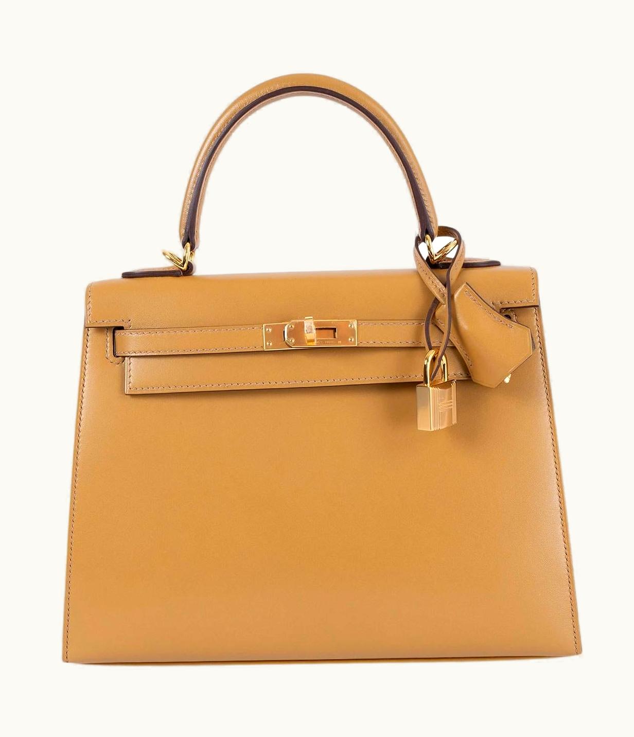 Hermès Hermès Kelly 25cm - Poussiere - Swift - Sellier - Gold (GHW)