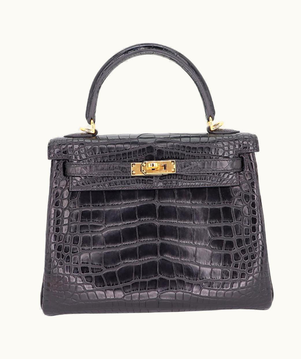 Hermès Hermès Kelly 25cm - Black - Epsom - Retourne - Gold (GHW)