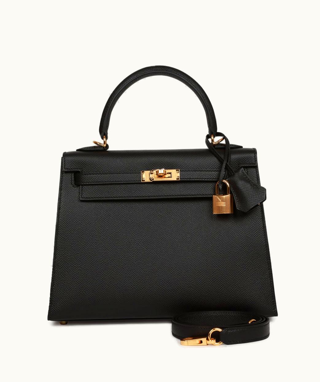 Hermès Hermès Kelly 25cm - Black - Swift - Sellier - Gold (GHW)