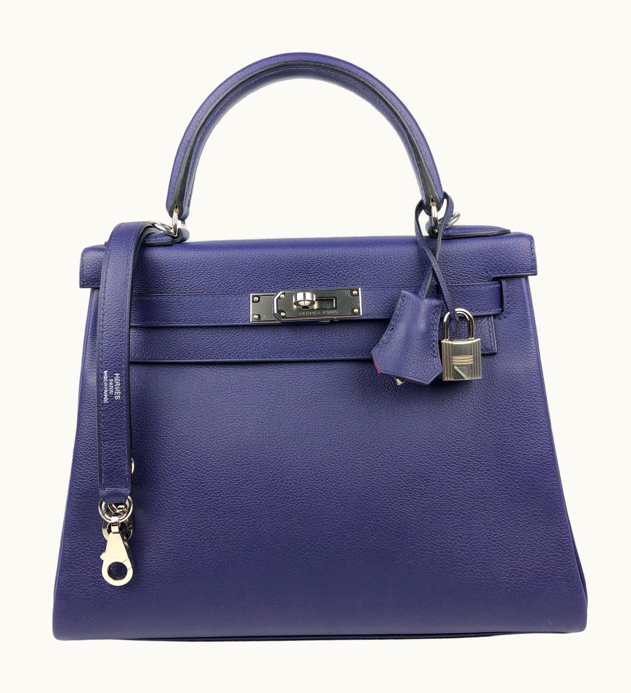 Hermès Hermès Kelly 28cm - Bleu Encre - Togo - Retourne - Palladium (PHW)