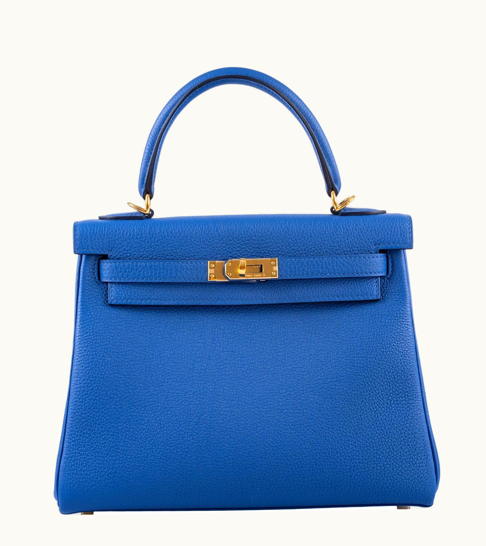 Hermès Hermès Kelly 28cm - Bleu France - Swift - Retourne - Gold (GHW)