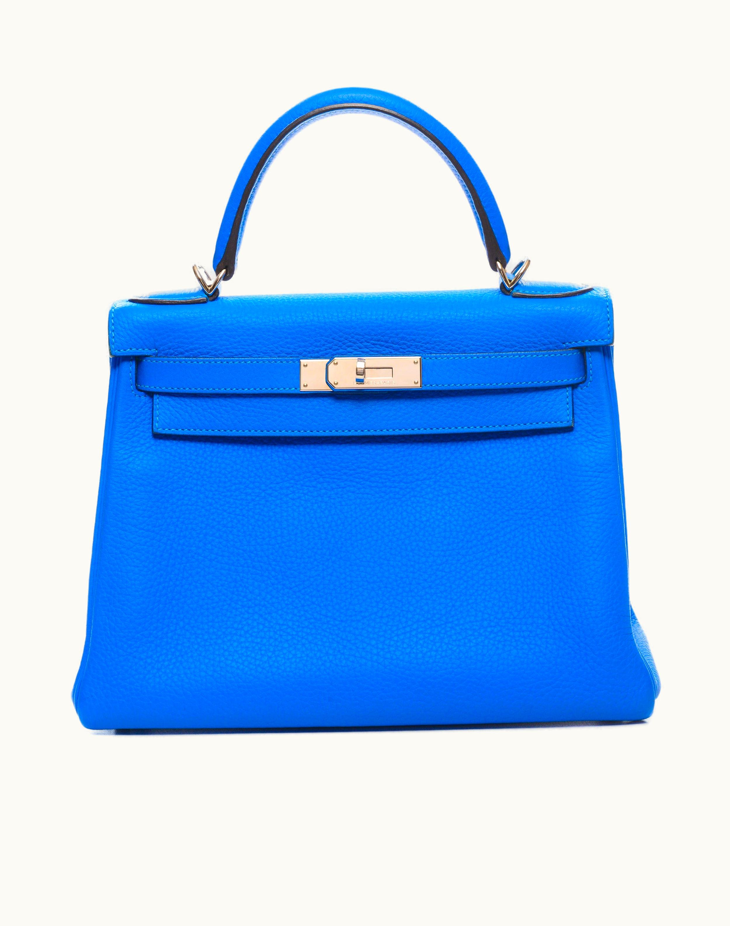 Hermès Hermès Kelly 28cm - Bleu Hydra - Epsom - Sellier - Palladium (PHW)
