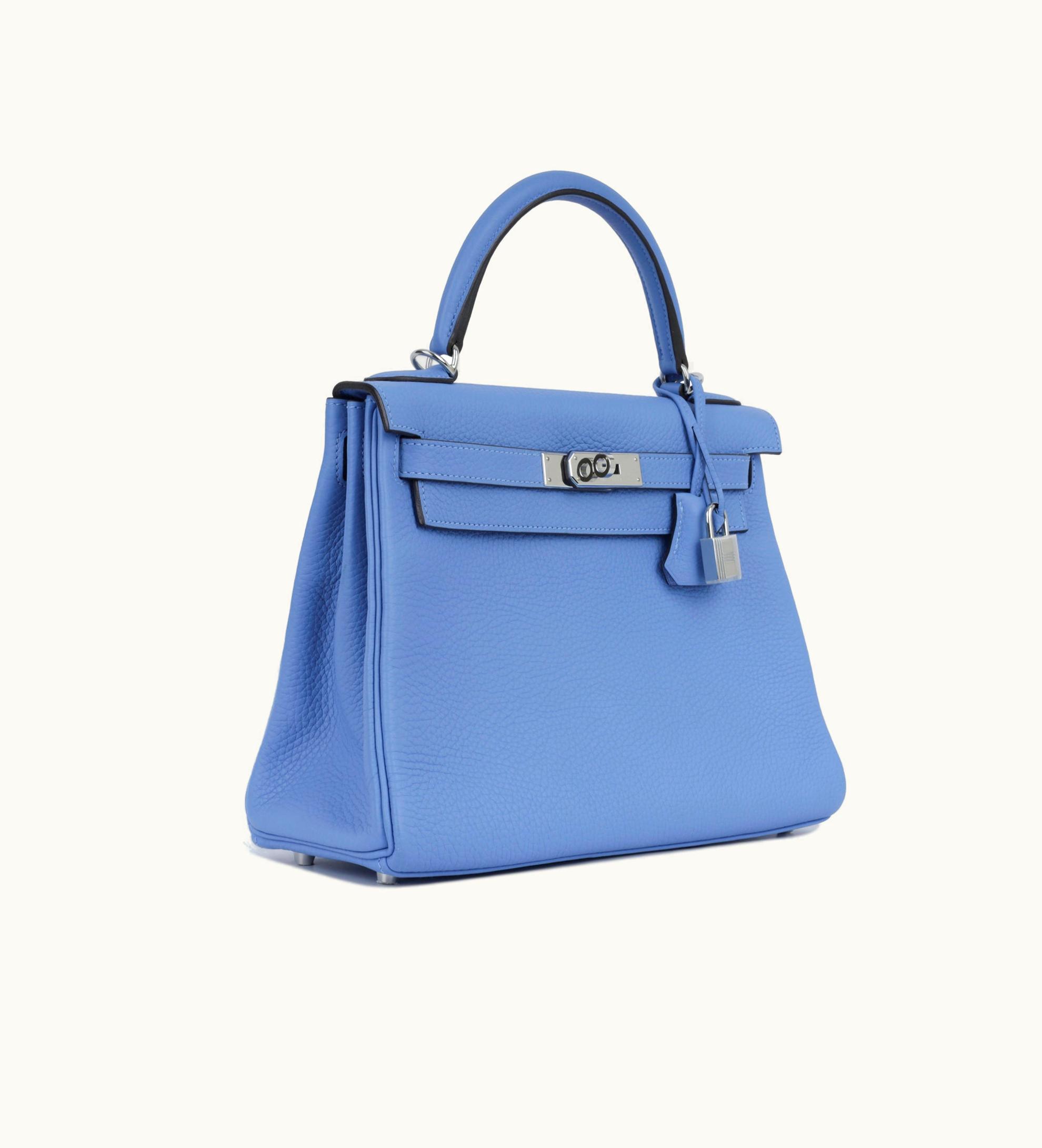 Hermès Hermès Kelly 28cm - Bleu Paradis - Epsom - Retourne - Palladium (PHW)
