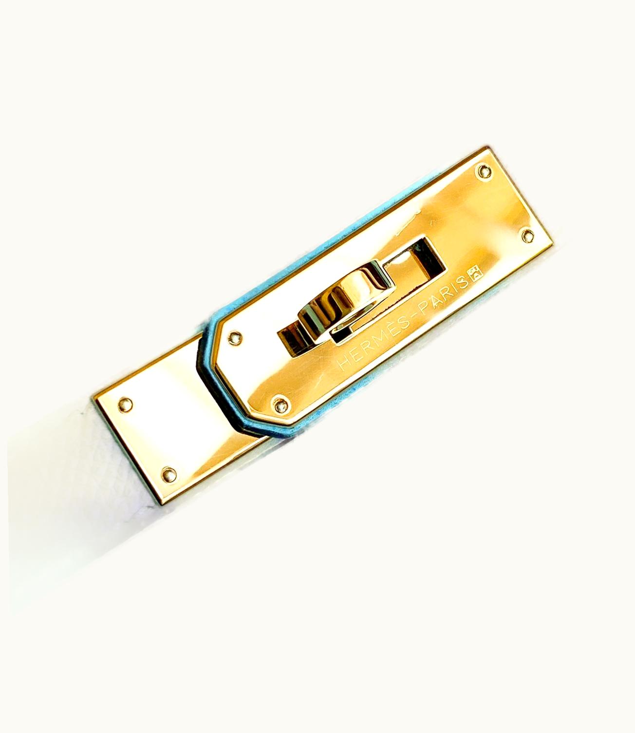 Hermès Hermès Kelly 28cm - Bleu Atoll - Togo - Retourne - Gold (GHW)