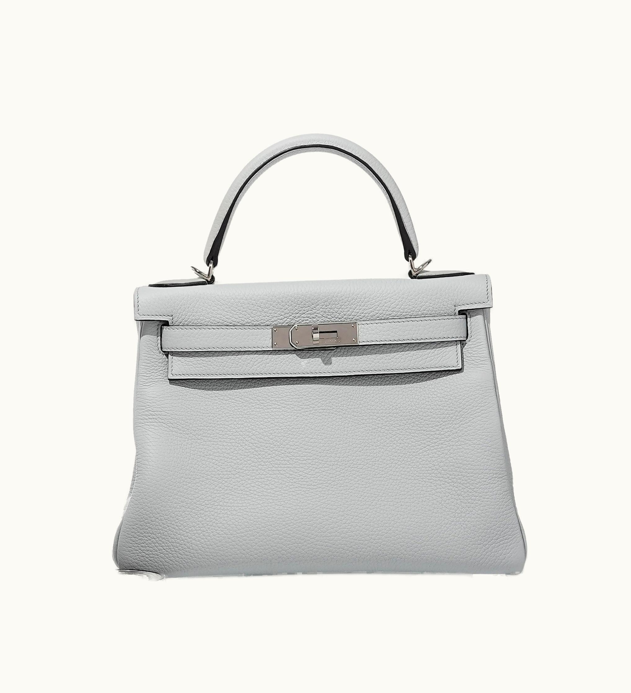 Hermès Hermès Kelly 28cm - Bleu Pale - Epsom - Retourne - Palladium (PHW)