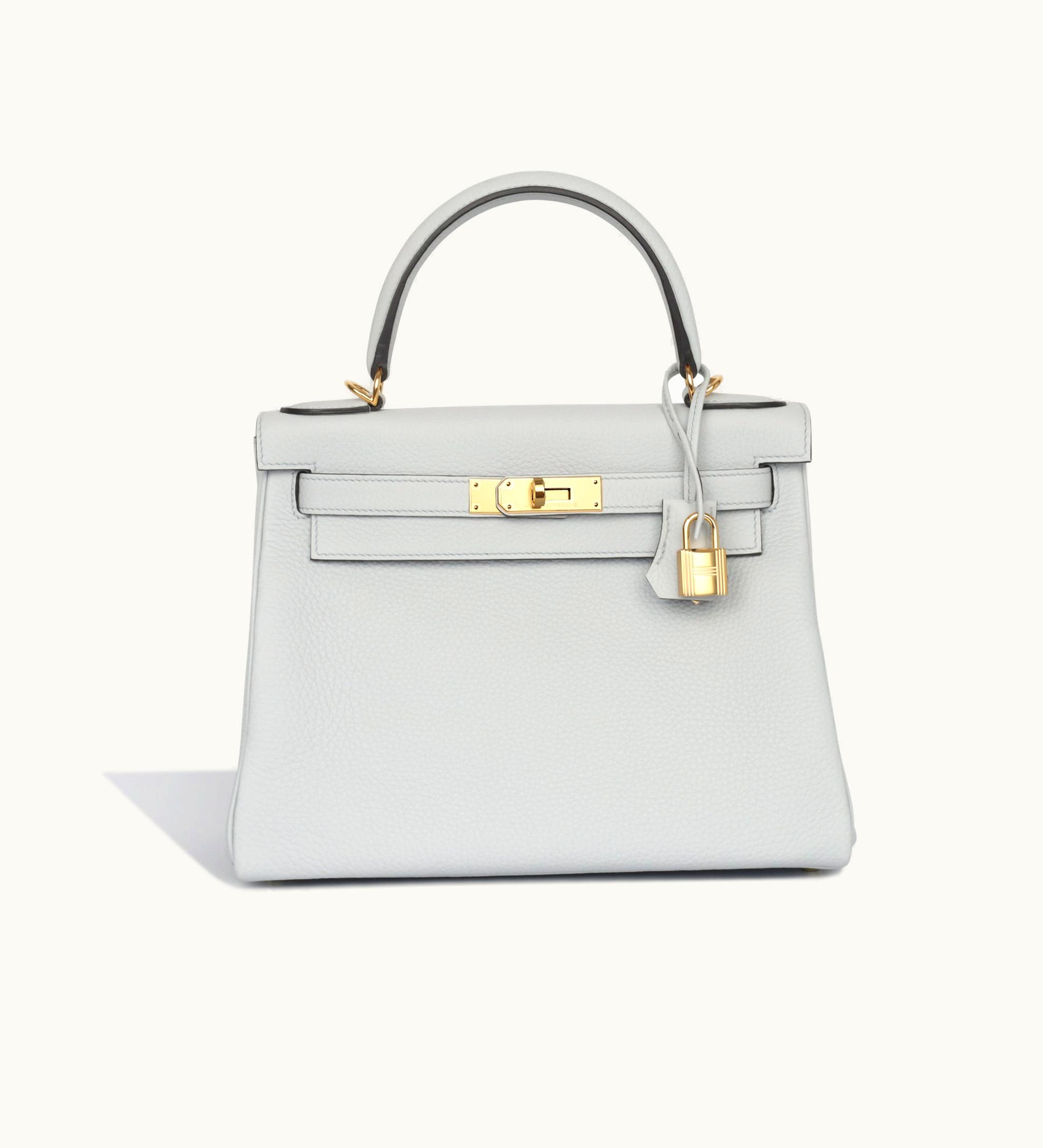Hermès Hermès Kelly 28cm - Bleu Pale - Swift - Retourne - Gold (GHW)