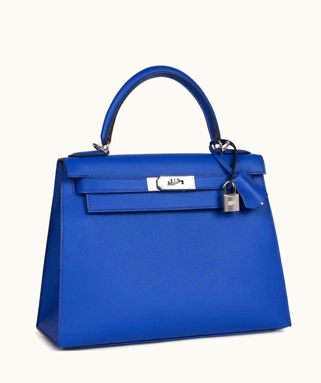 Hermès Hermès Kelly 28cm - Bleu Royal - Clemence - Sellier - Palladium (PHW)