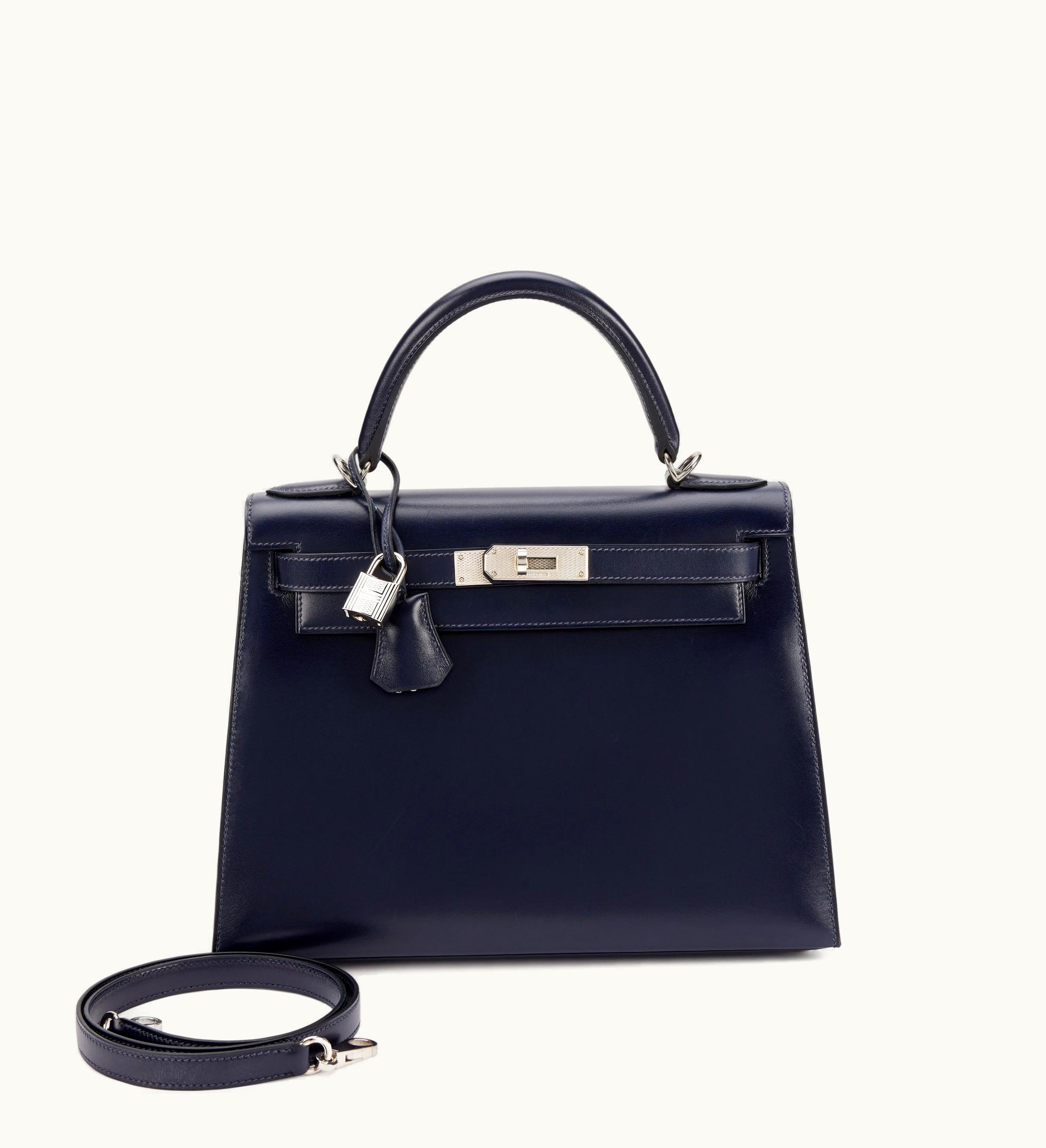 Hermès Hermès Kelly 28cm - Bleu Indigo - Swift - Sellier - Palladium (PHW)