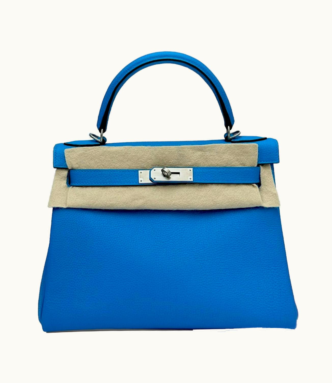 Hermès Hermès Kelly 28cm - Bleu Zanzibar - Clemence - Retourne - Palladium (PHW)