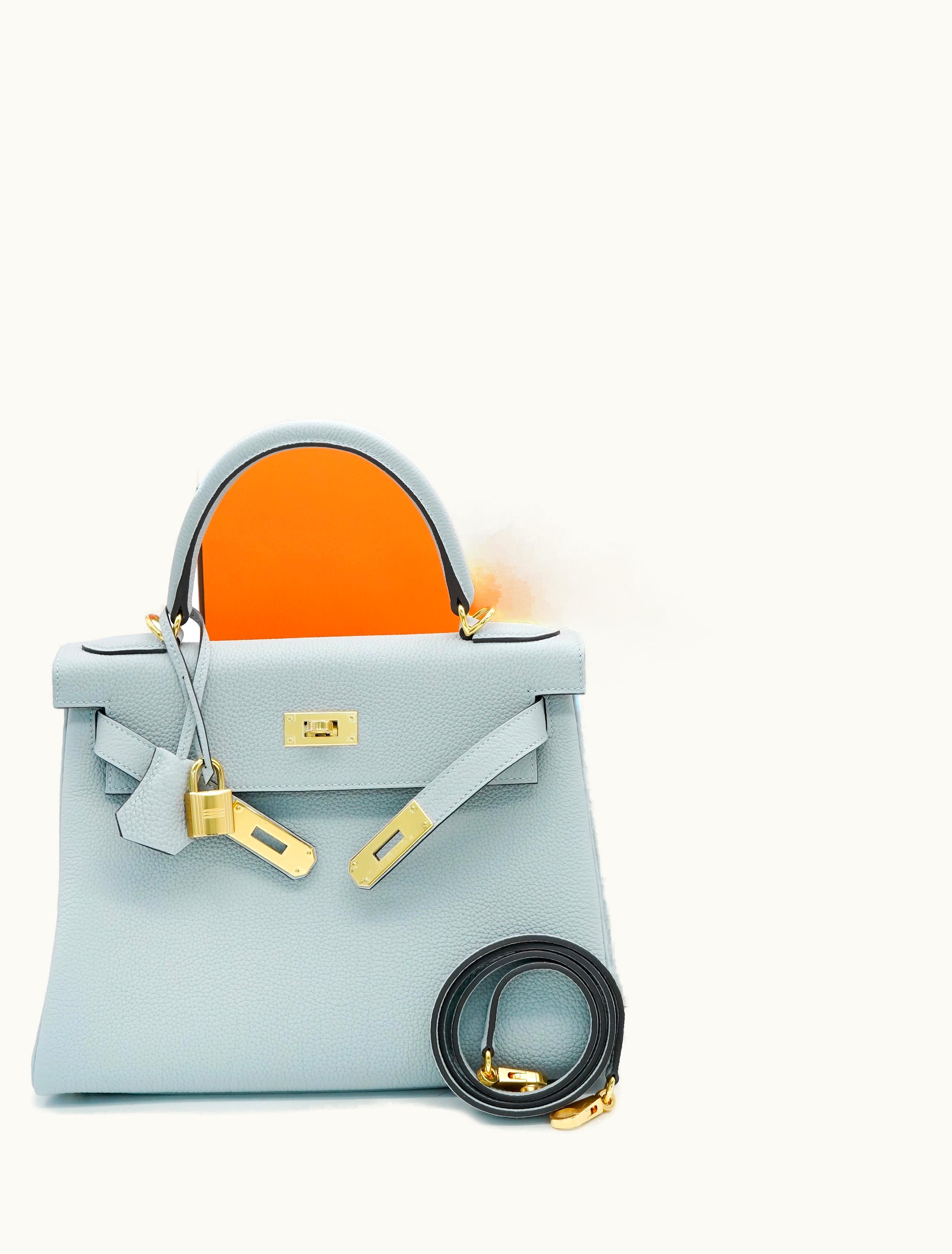 Hermès Hermès Kelly 28cm - Bleu Glacier - Epsom - Retourne - Gold (GHW)