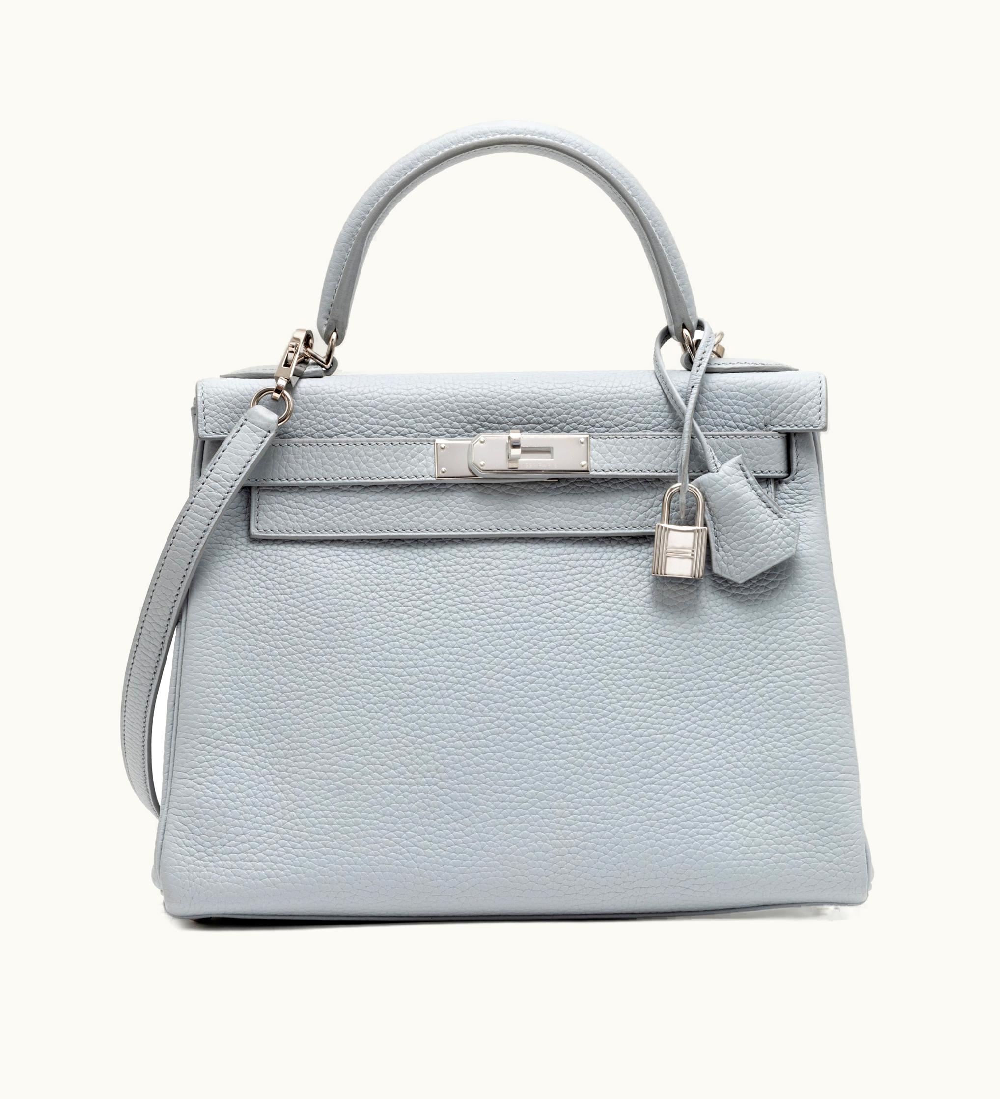 Hermès Hermès Kelly 28cm - Bleu Glacier - Epsom - Retourne - Palladium (PHW)
