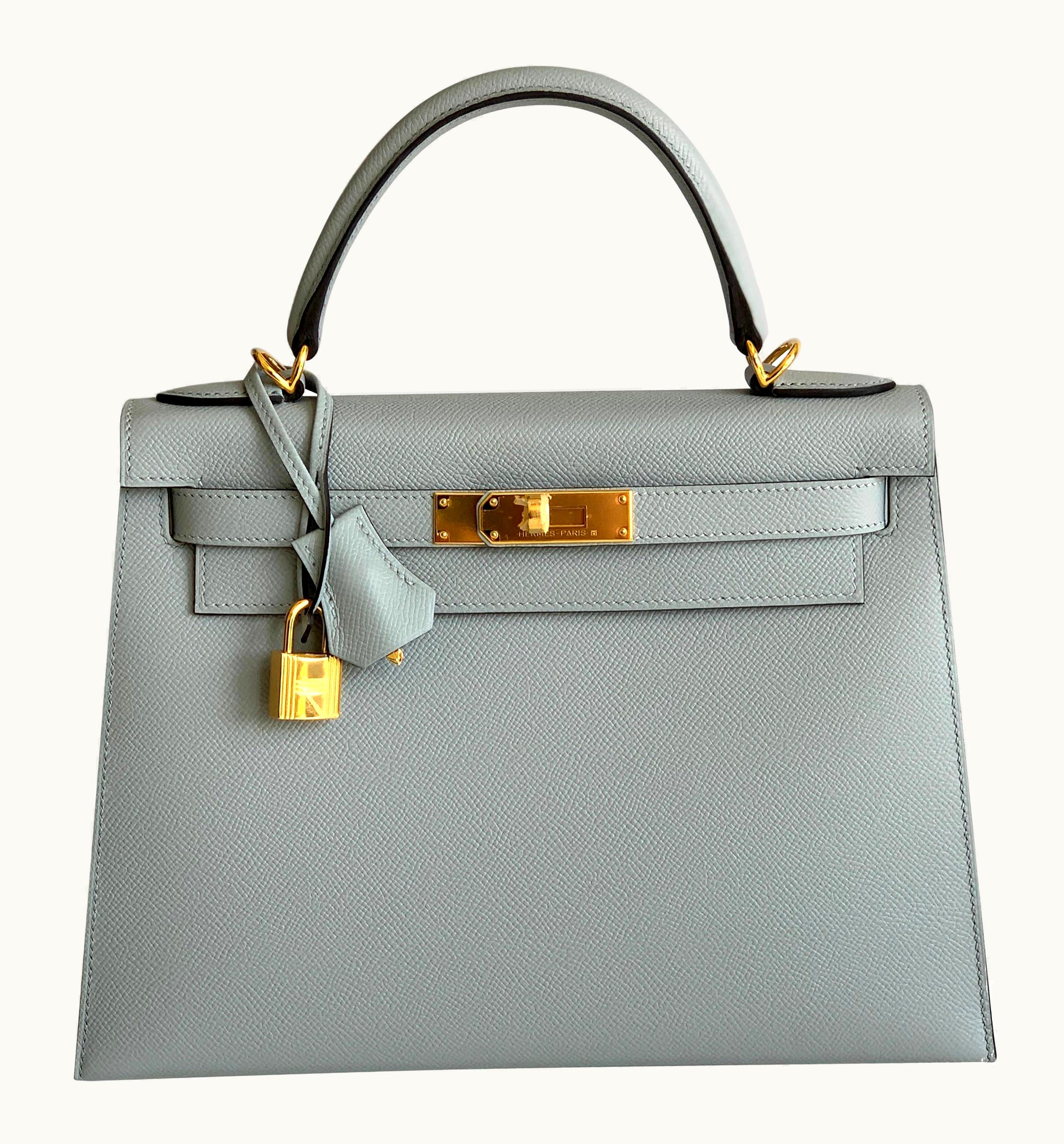 Hermès Hermès Kelly 28cm - Bleu Glacier - Epsom - Sellier - Gold (GHW)