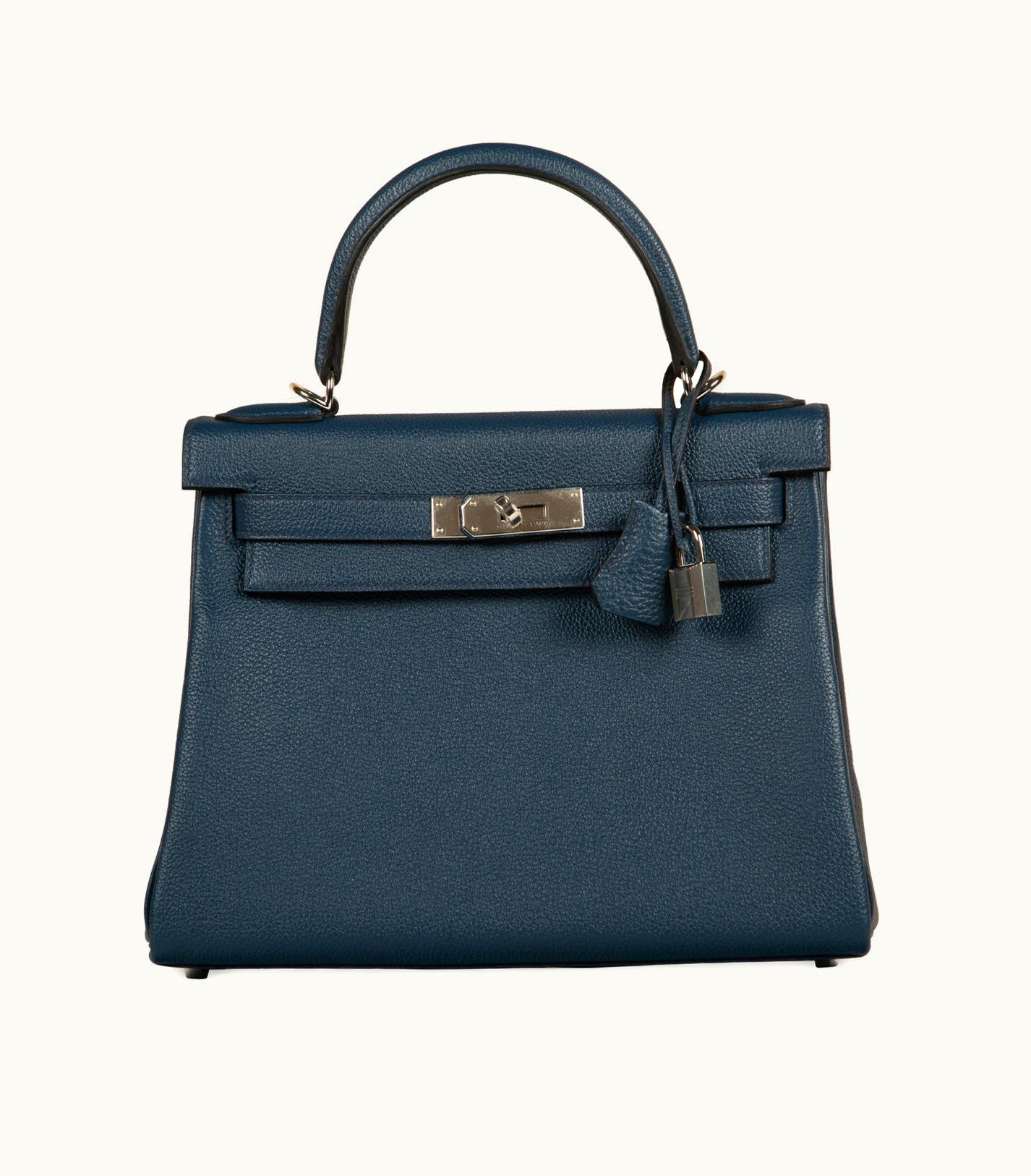 Hermès Hermès Kelly 28cm - Bleu de Prusse - Epsom - Retourne - Palladium (PHW)