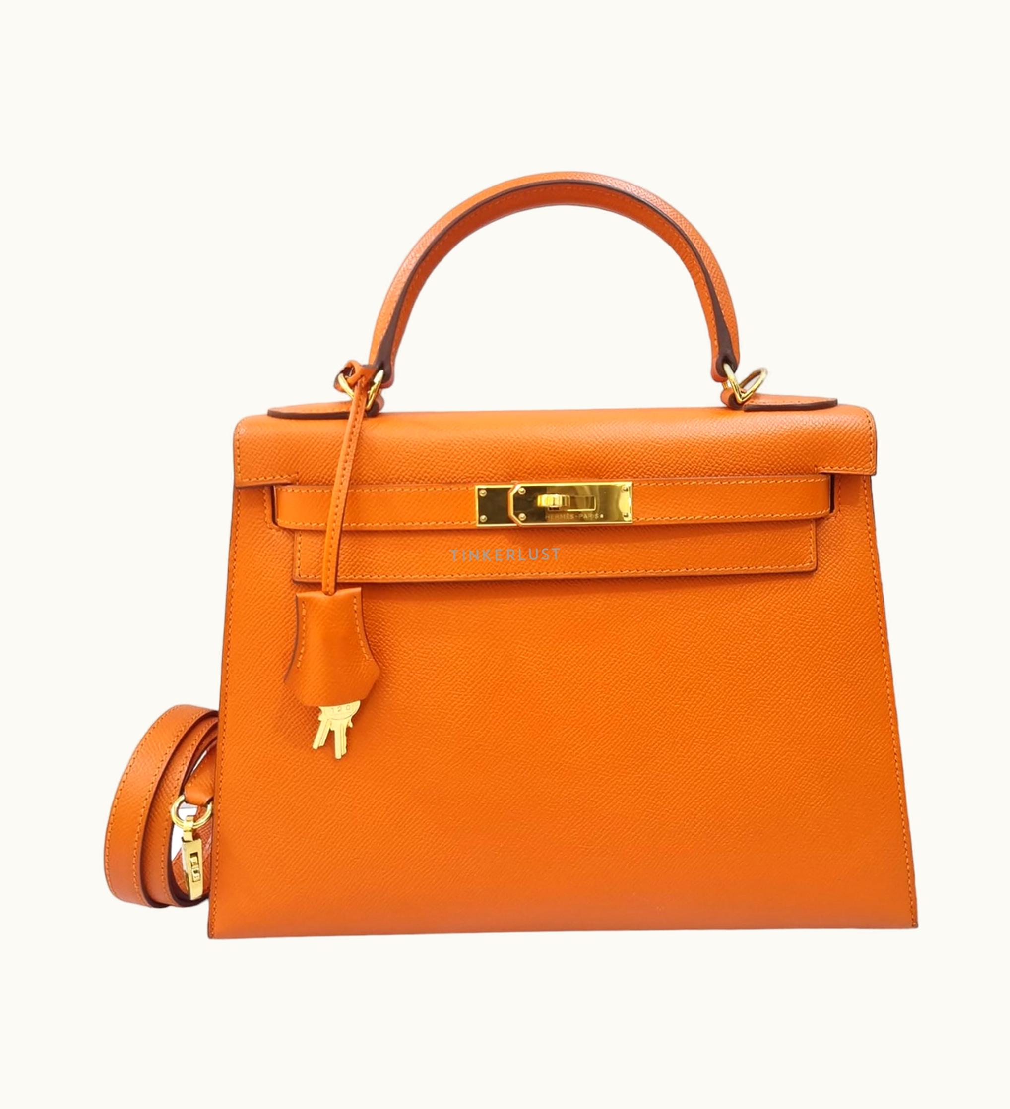 Hermès Hermès Kelly 28cm - Feu - Togo - Sellier - Gold (GHW)