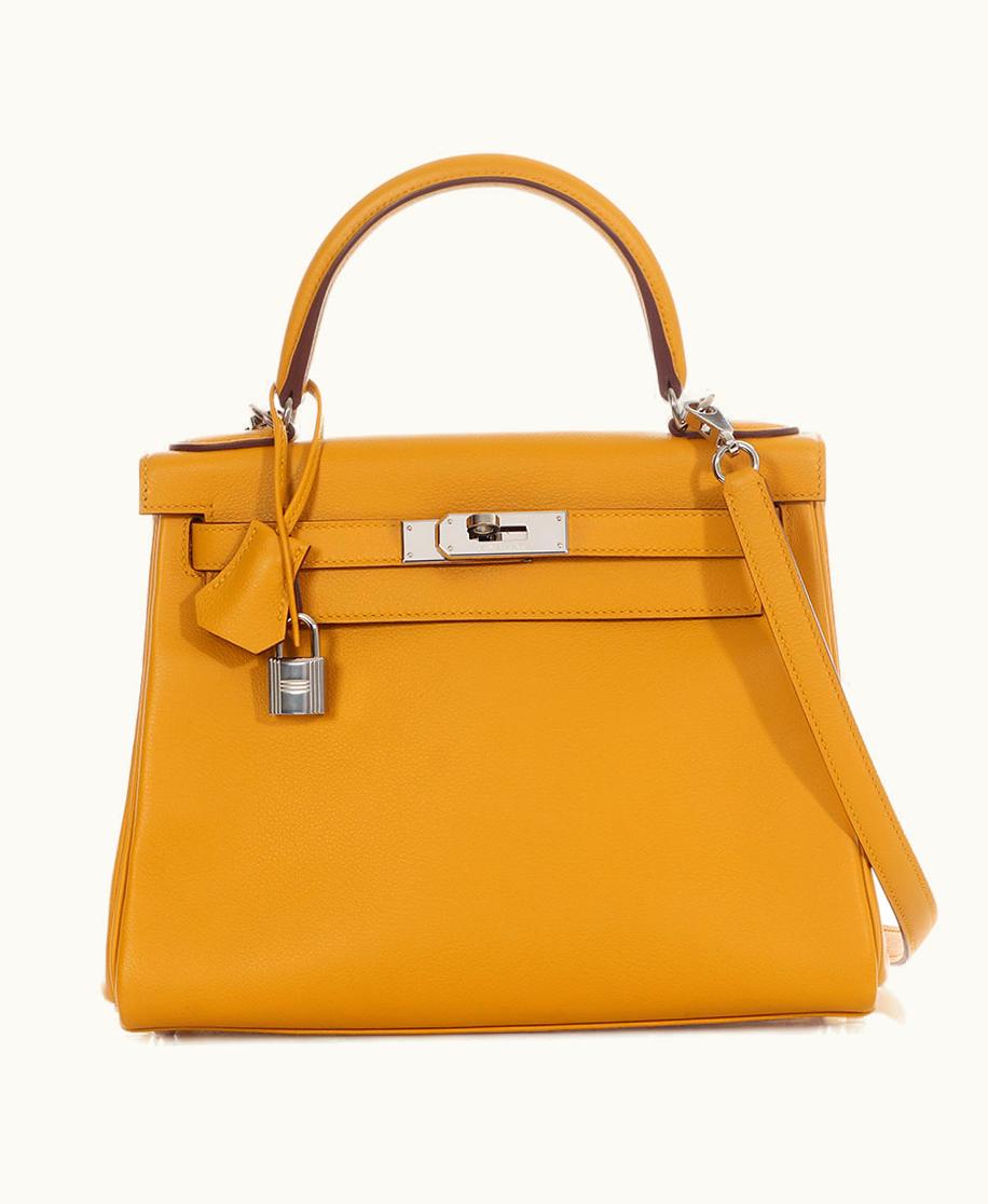 Hermès Hermès Kelly 28cm - Jaune Ambre - Togo - Retourne - Palladium (PHW)