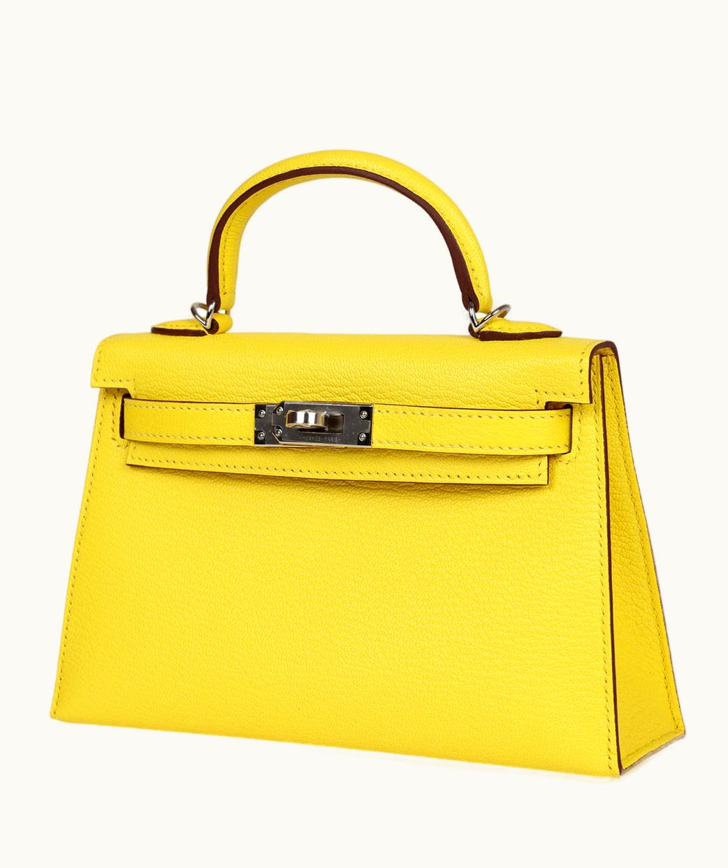 Hermès Hermès Kelly 28cm - Jaune Citron - Clemence - Sellier - Palladium (PHW)