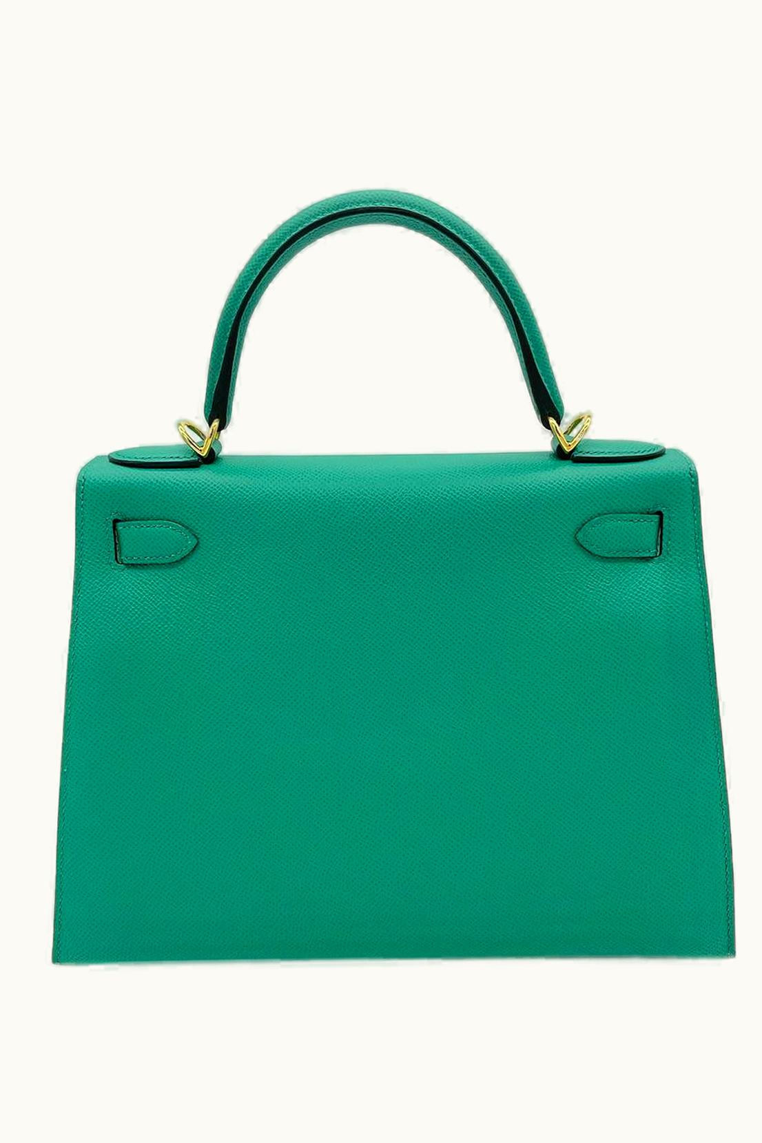 Hermès Hermès Kelly 28cm - Vert Jade - Clemence - Sellier - Gold (GHW)