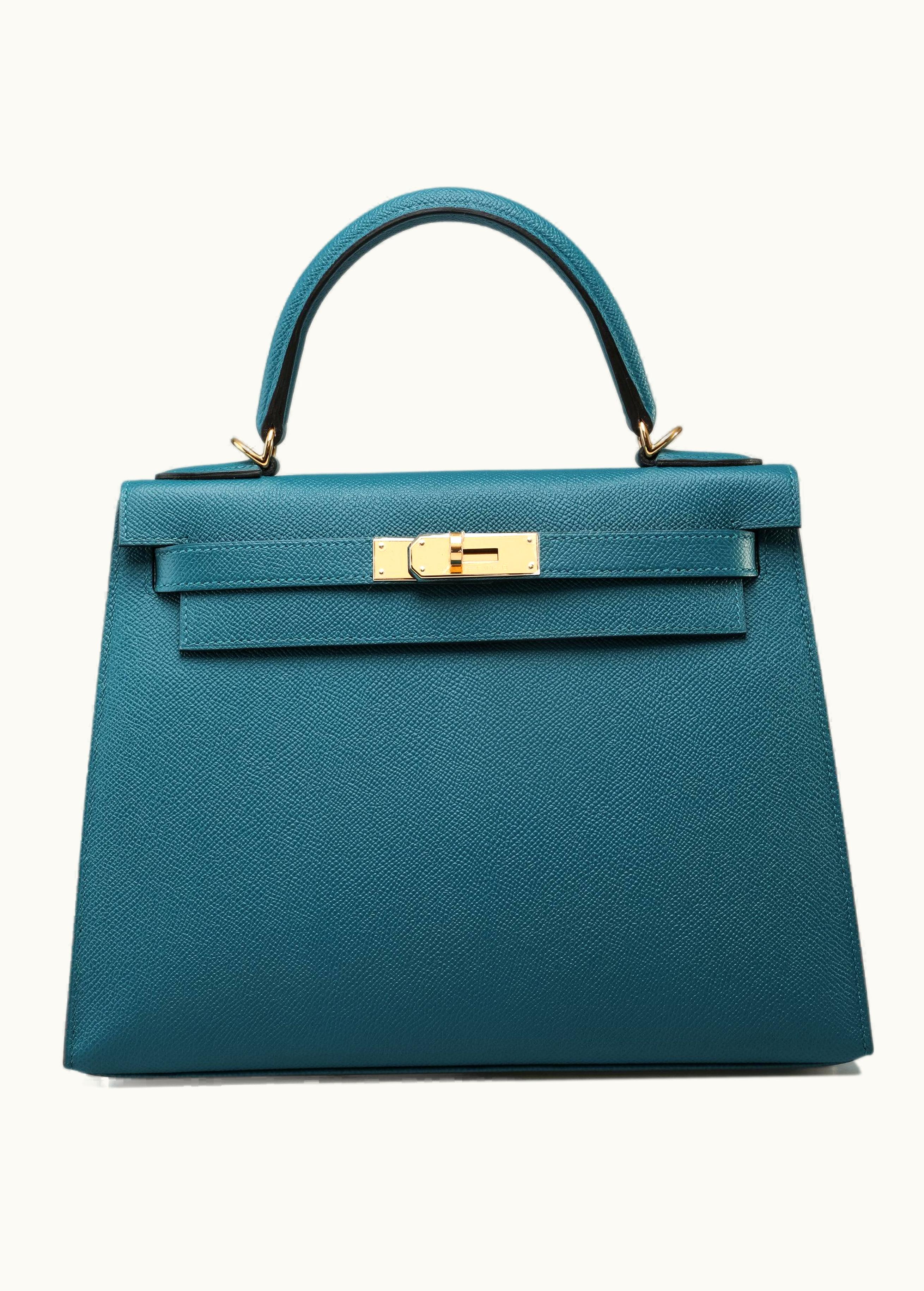 Hermès Hermès Kelly 28cm - Vert Bosphore - Togo - Retourne - Gold (GHW)