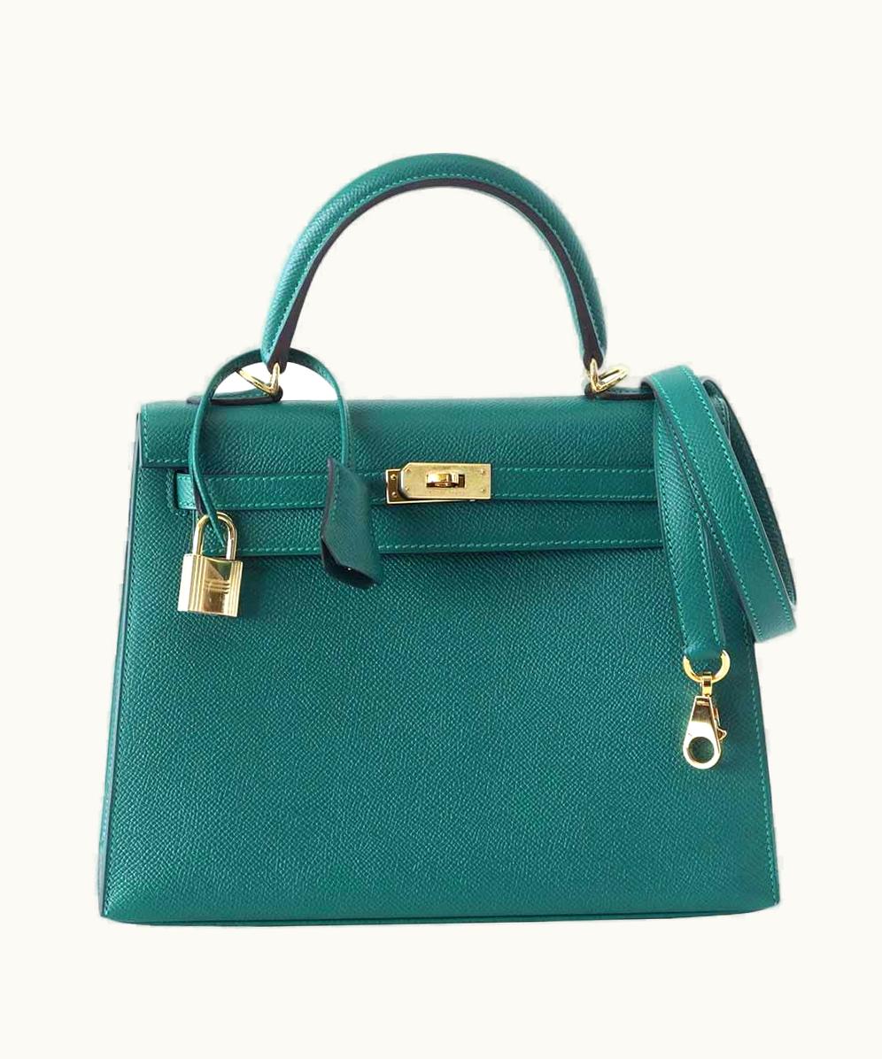 Hermès Hermès Kelly 28cm - Malachite - Clemence - Sellier - Gold (GHW)