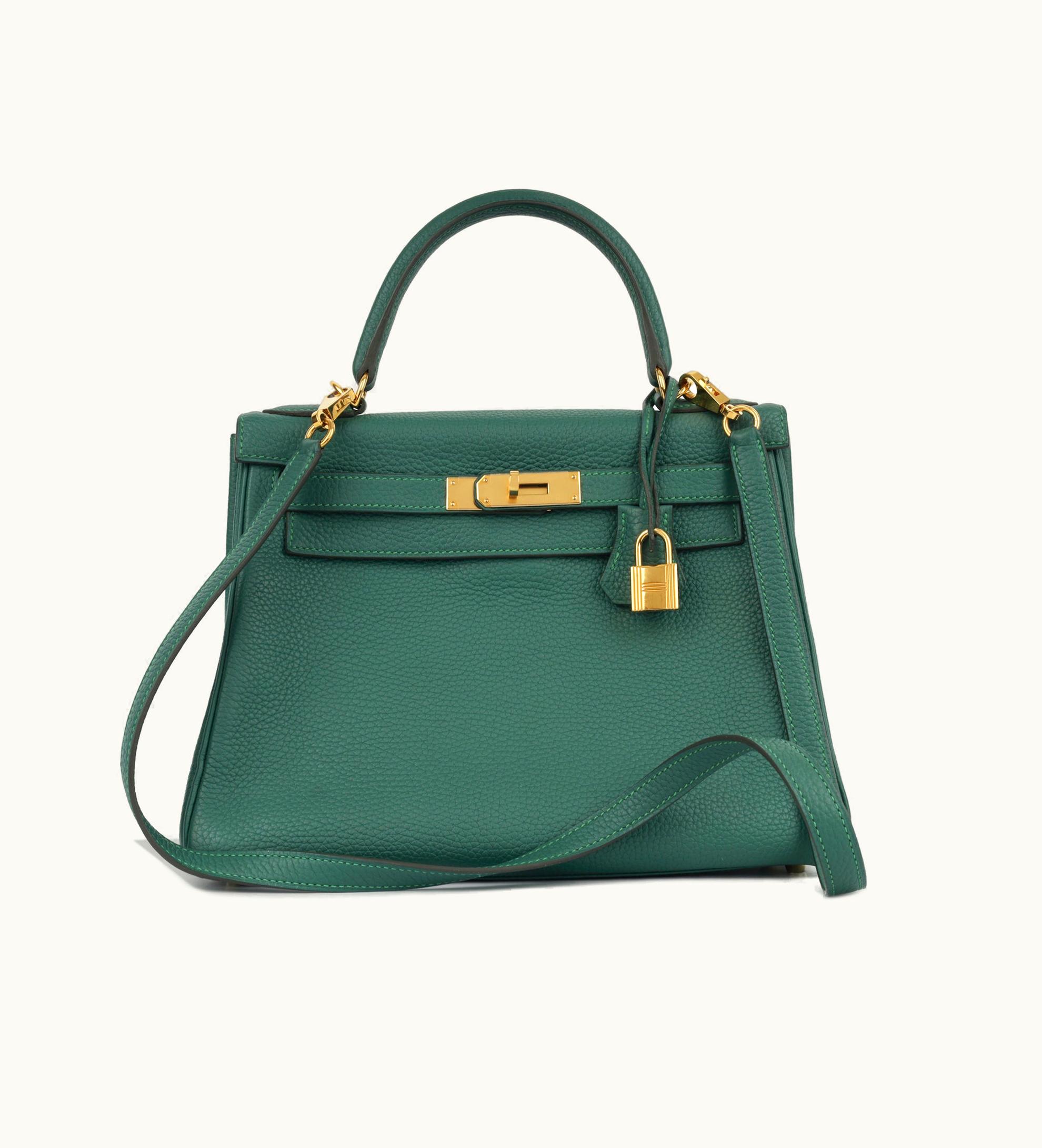 Hermès Hermès Kelly 28cm - Malachite - Togo - Retourne - Gold (GHW)