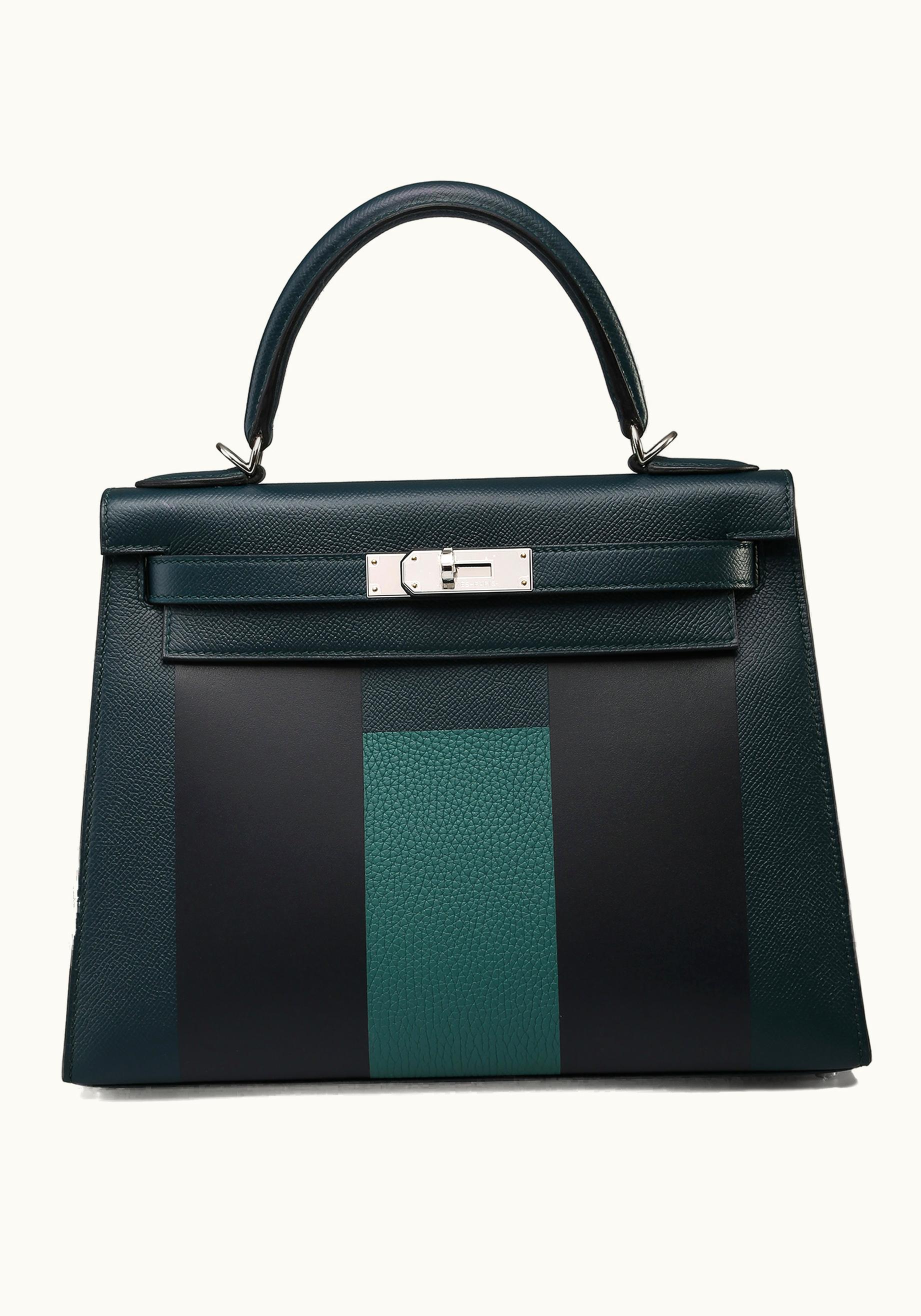 Hermès Hermès Kelly 28cm - Malachite - Epsom - Retourne - Palladium (PHW)
