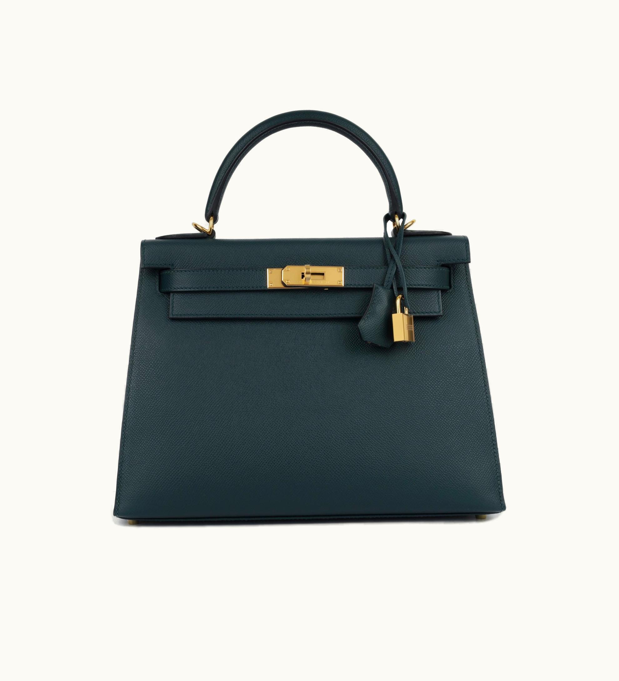 Hermès Hermès Kelly 28cm - Vert Cypress - Togo - Sellier - Gold (GHW)