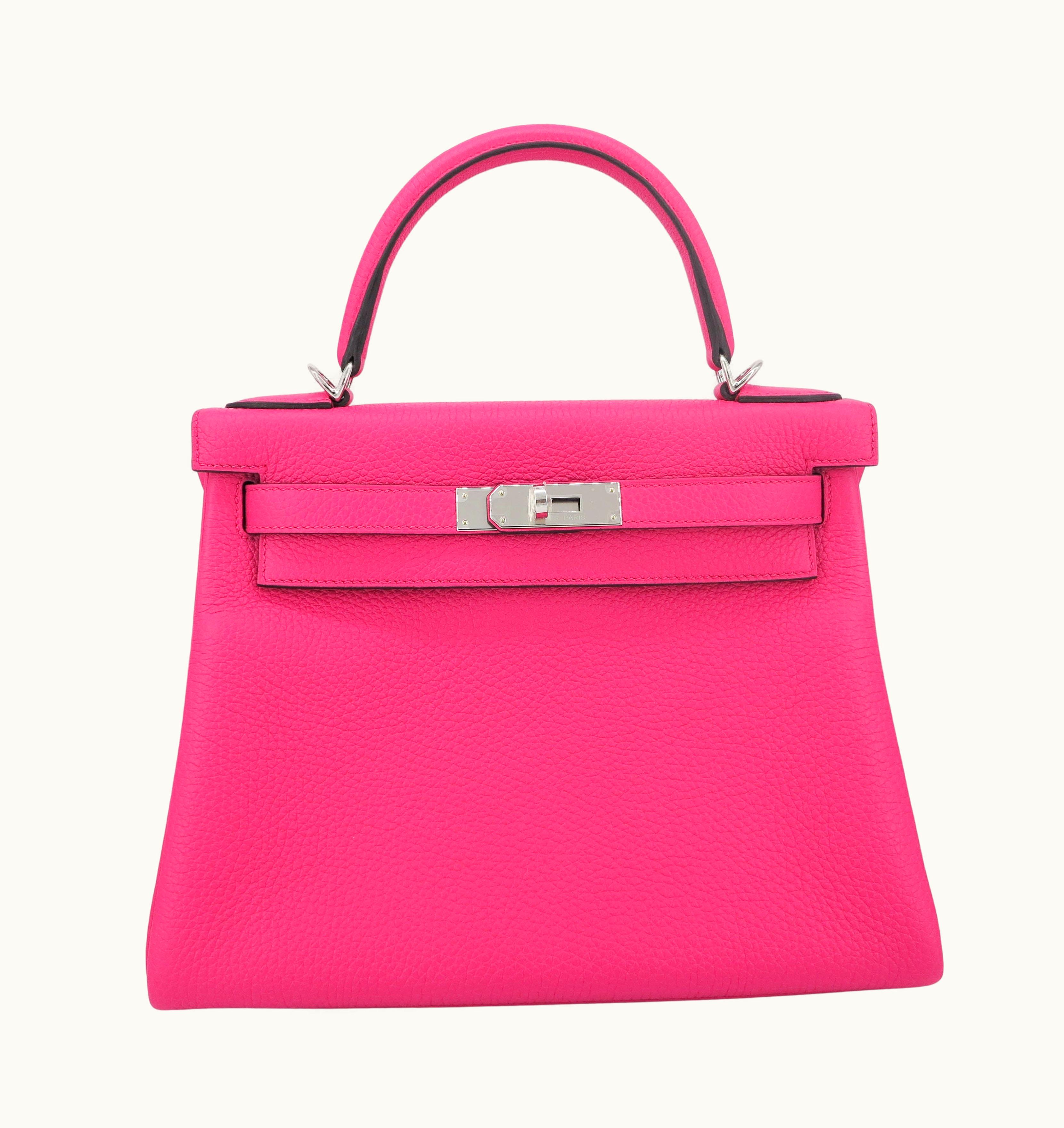 Hermès Hermès Kelly 28cm - Rose Shocking - Swift - Retourne - Palladium (PHW)
