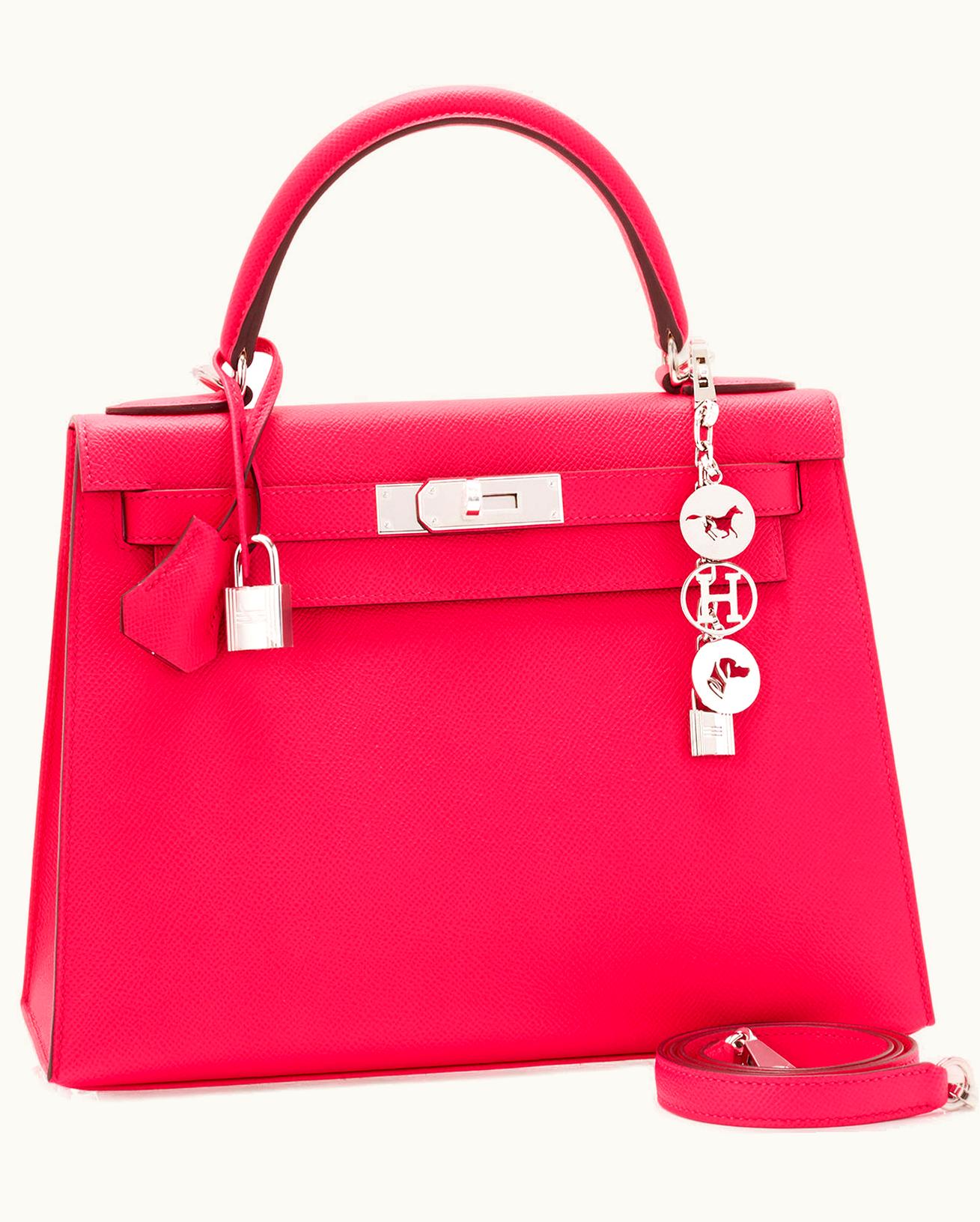 Hermès Hermès Kelly 28cm - Rose Extreme - Swift - Retourne - Palladium (PHW)