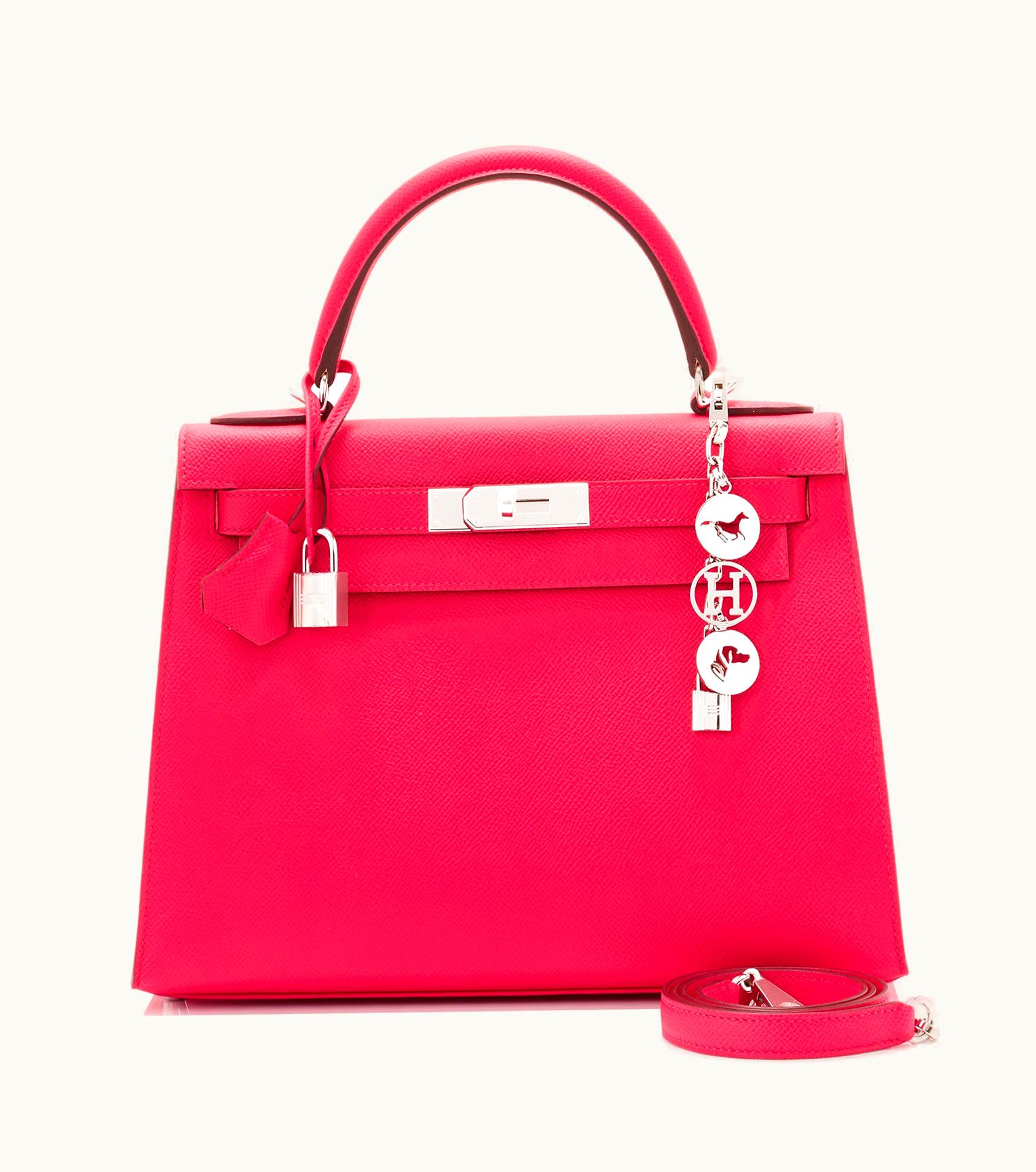 Hermès Hermès Kelly 28cm - Rose Extreme - Swift - Sellier - Palladium (PHW)