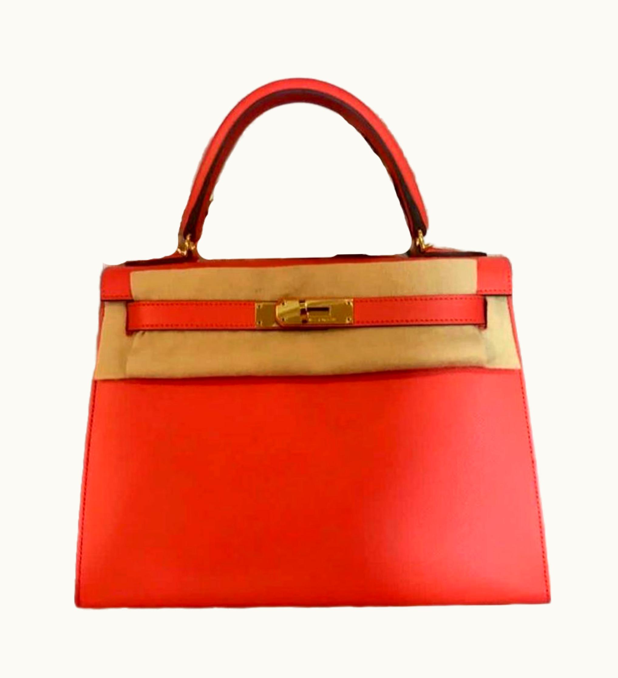 Hermès Hermès Kelly 28cm - Rose Jaipur - Clemence - Sellier - Gold (GHW)