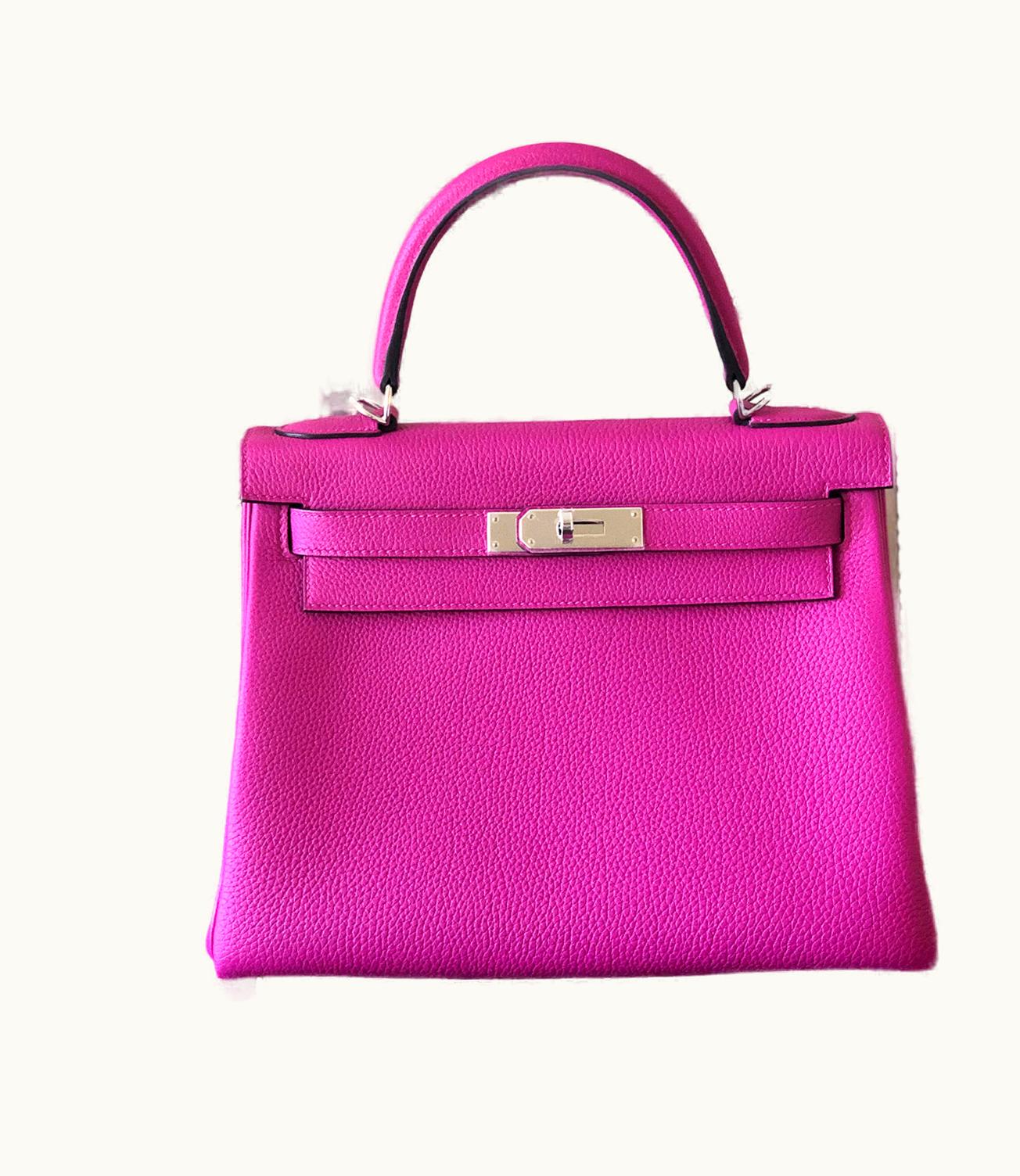 Hermès Hermès Kelly 28cm - Rose Pourpre - Clemence - Retourne - Palladium (PHW)