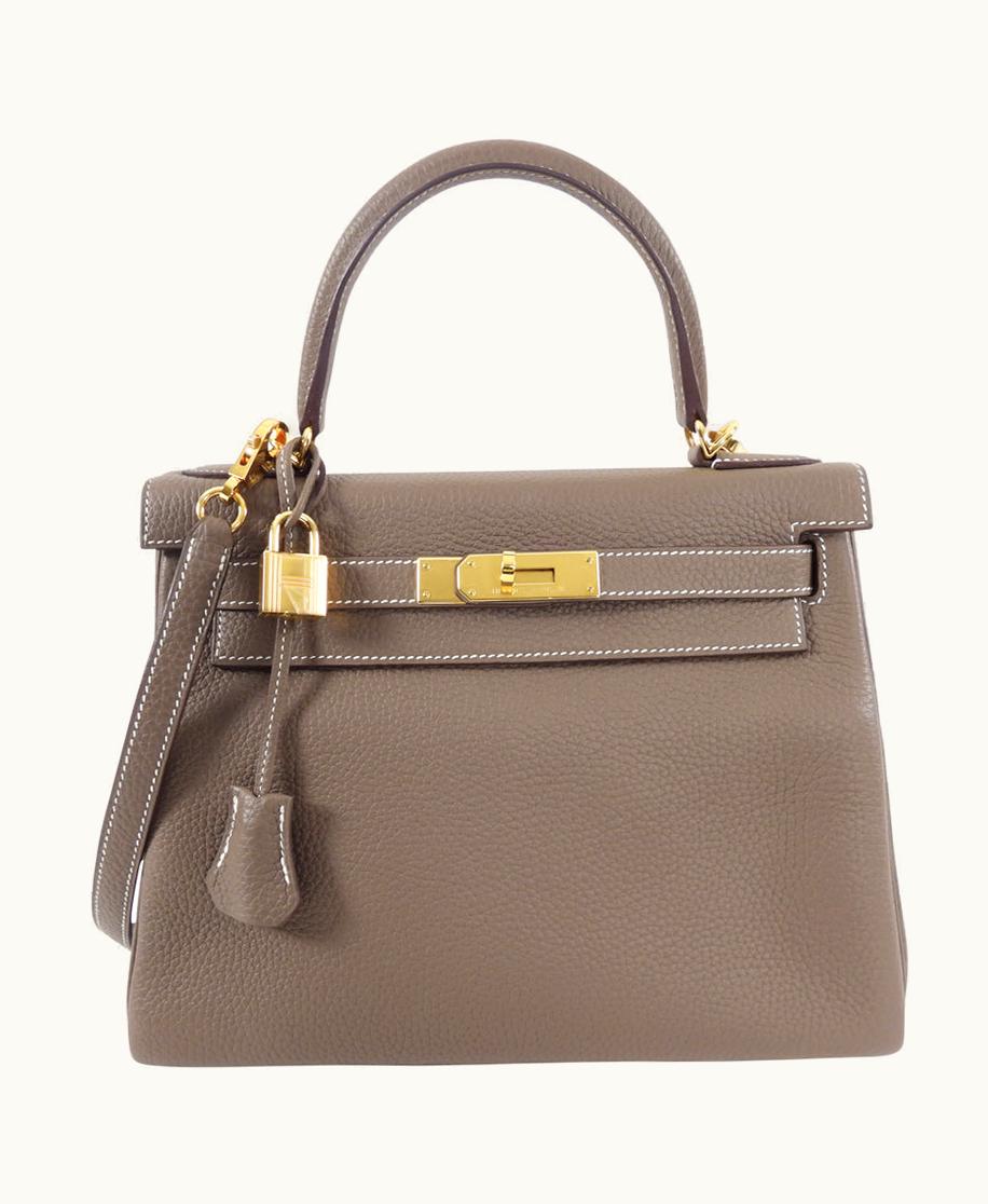 Hermès Hermès Kelly 28cm - Etoupe - Clemence - Retourne - Gold (GHW)